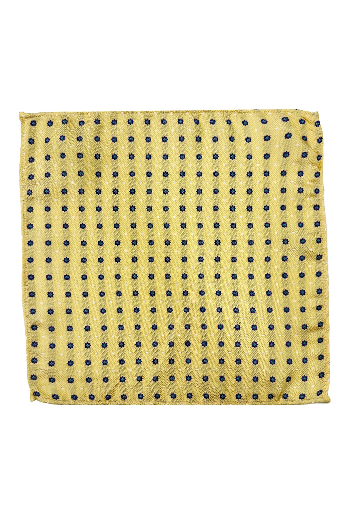 Pochette uomo gialla fantasia con bordino per giacca.