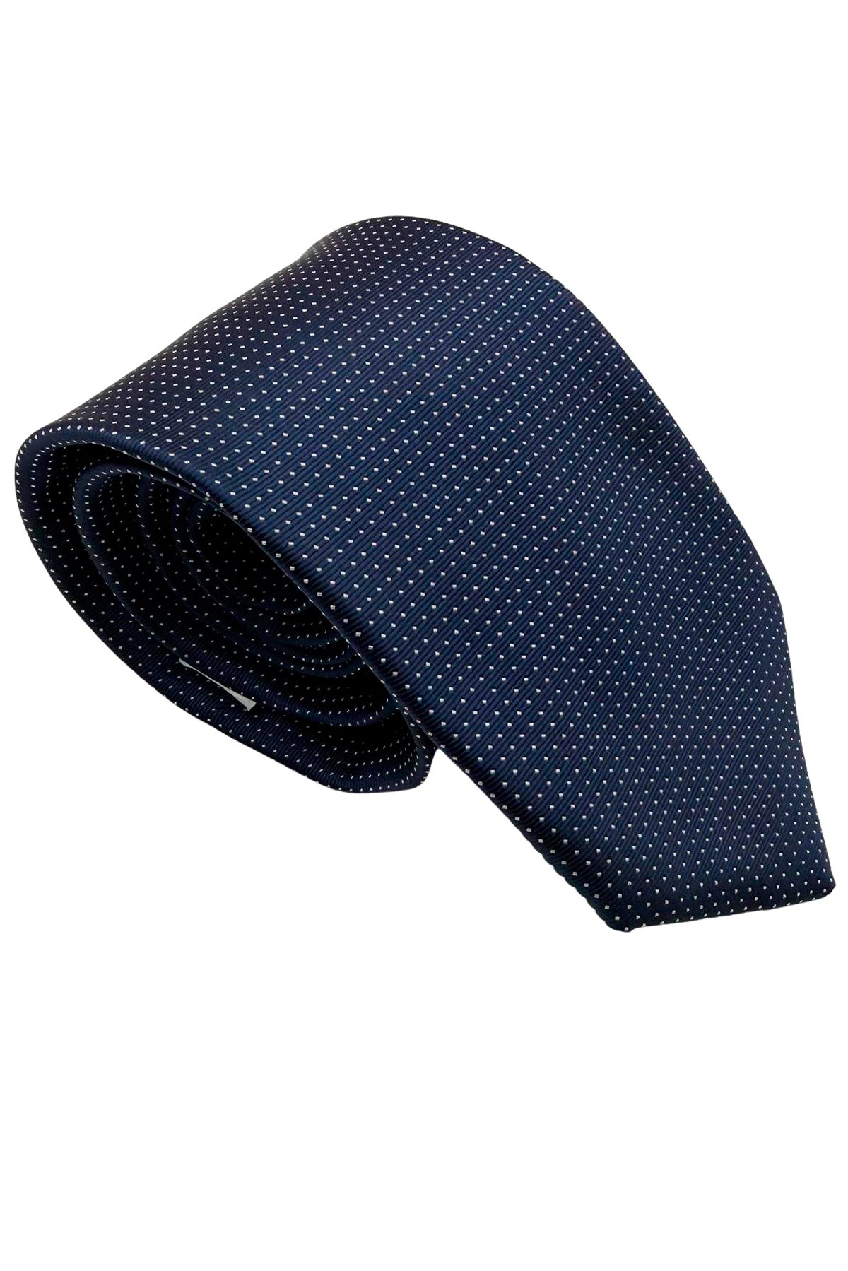Cravatta uomo blu 9cm fantasia in pura seta cucita a mano