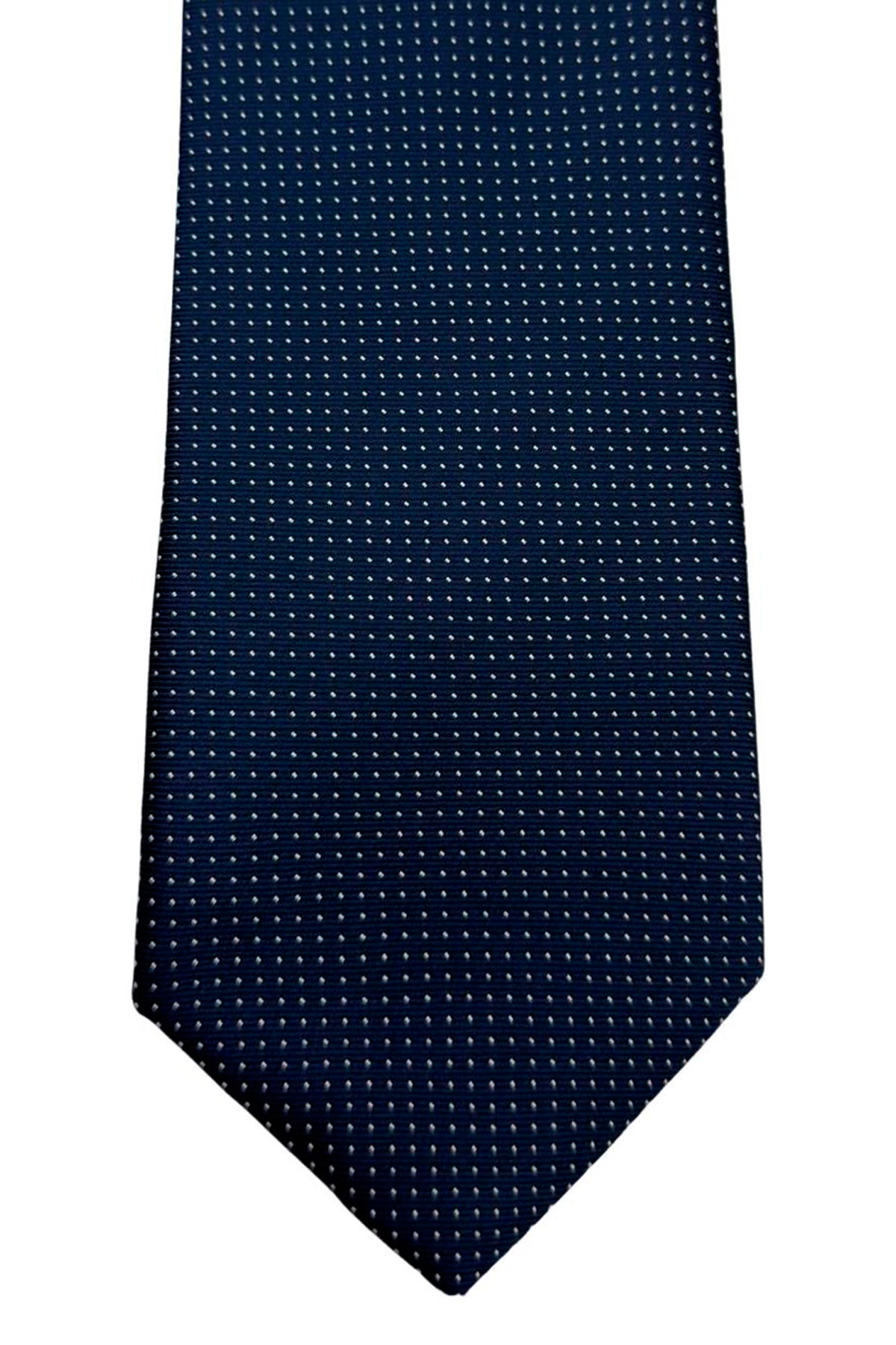 Cravatta uomo blu 9cm fantasia in pura seta cucita a mano