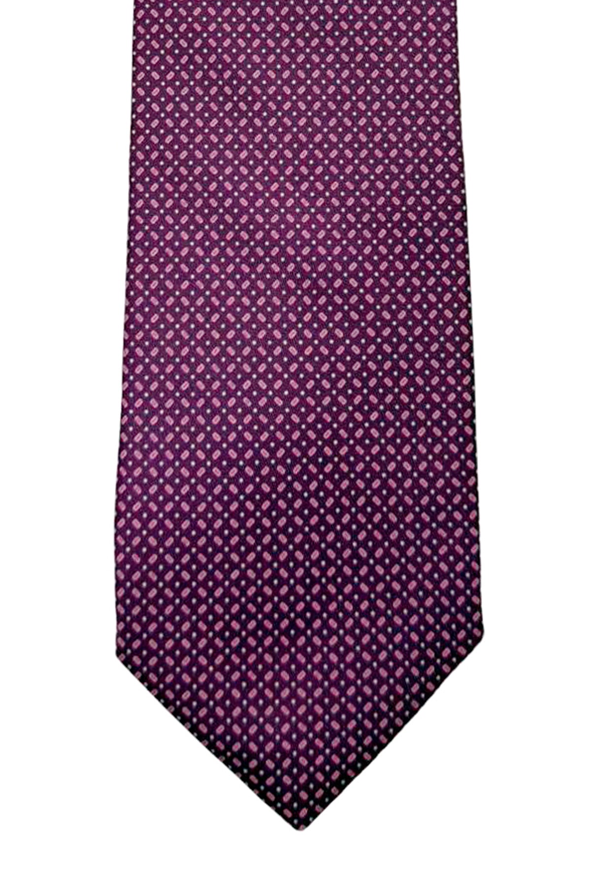 Cravatta uomo viola 9cm fantasia in pura seta cucita a mano