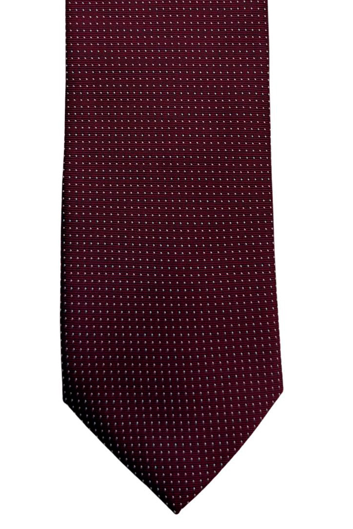 Cravatta uomo Bordeaux 9cm fantasia in pura seta cucita a mano