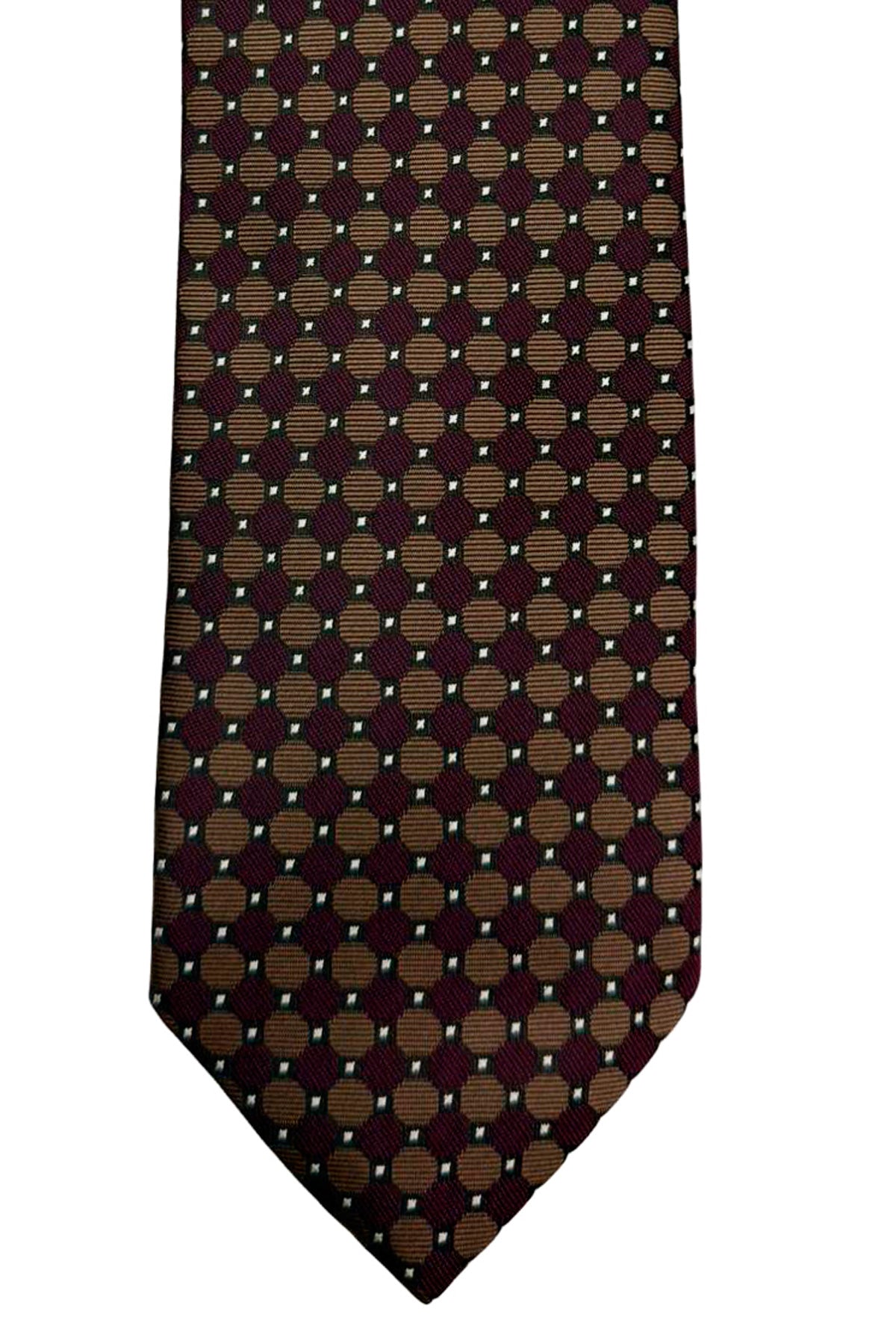 Cravatta uomo Bordeaux 9cm fantasia in pura seta cucita a mano