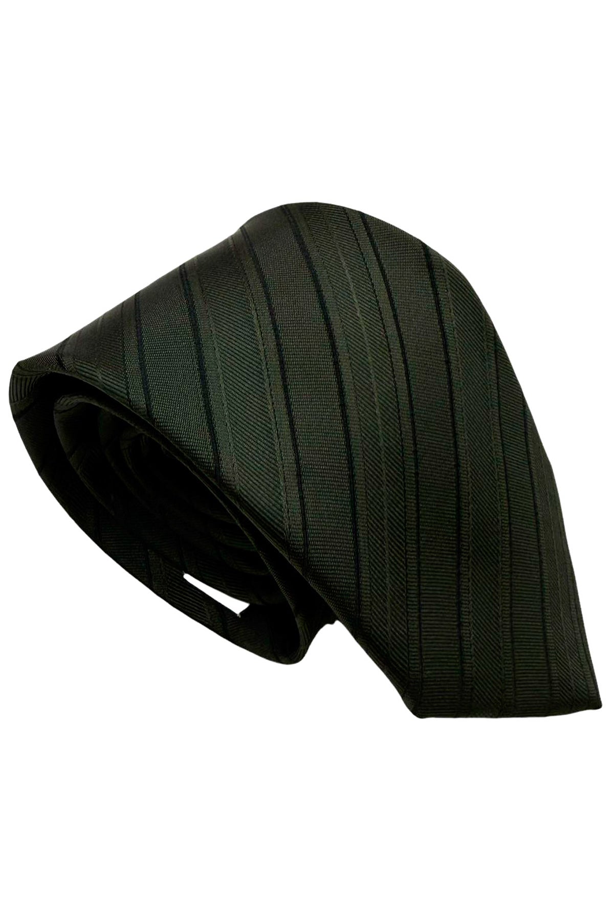 Cravatta uomo verde militare 9cm fantasia in pura seta cucita a mano