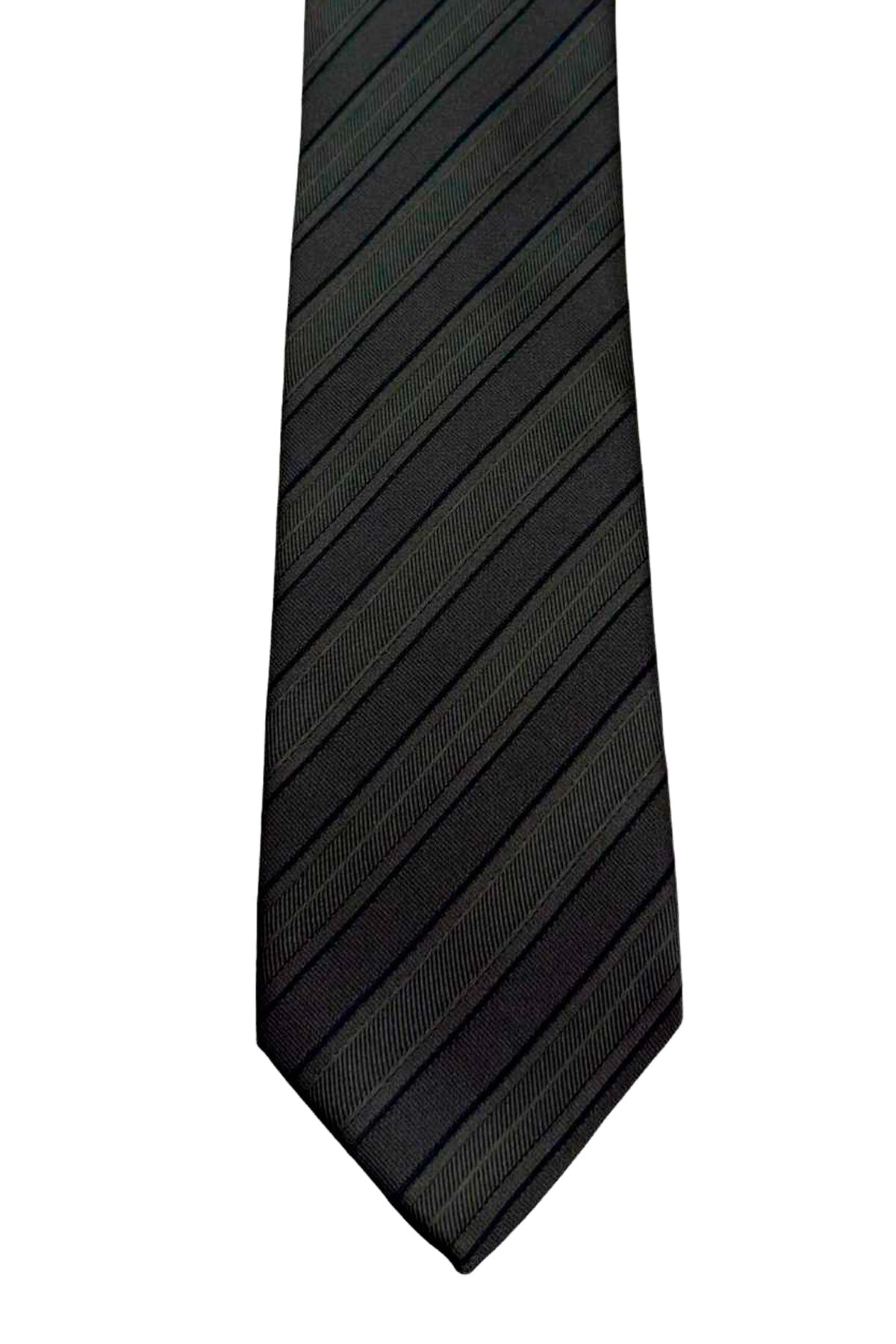 Cravatta uomo verde militare 9cm fantasia in pura seta cucita a mano