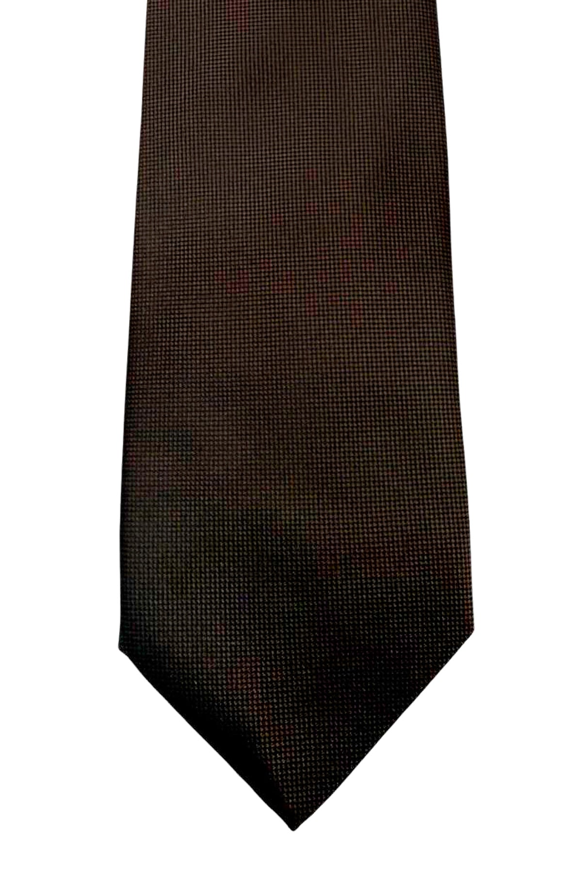 Cravatta uomo Marrone 9cm fantasia in pura seta cucita a mano