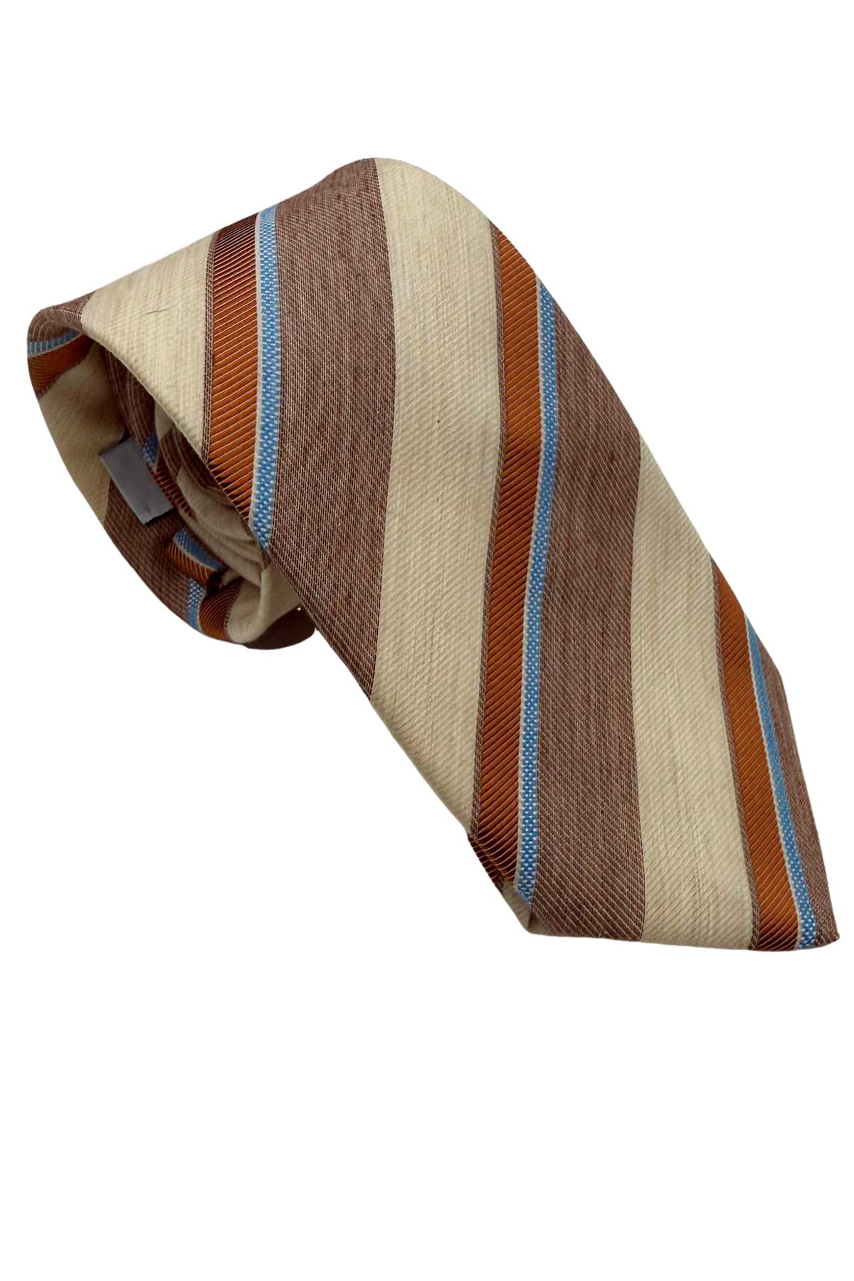 Cravatta uomo Marrone 9cm fantasia in pura seta cucita a mano