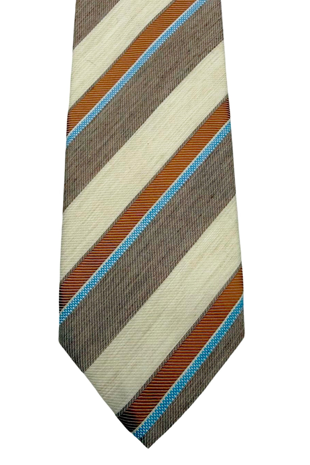 Cravatta uomo Marrone 9cm fantasia in pura seta cucita a mano