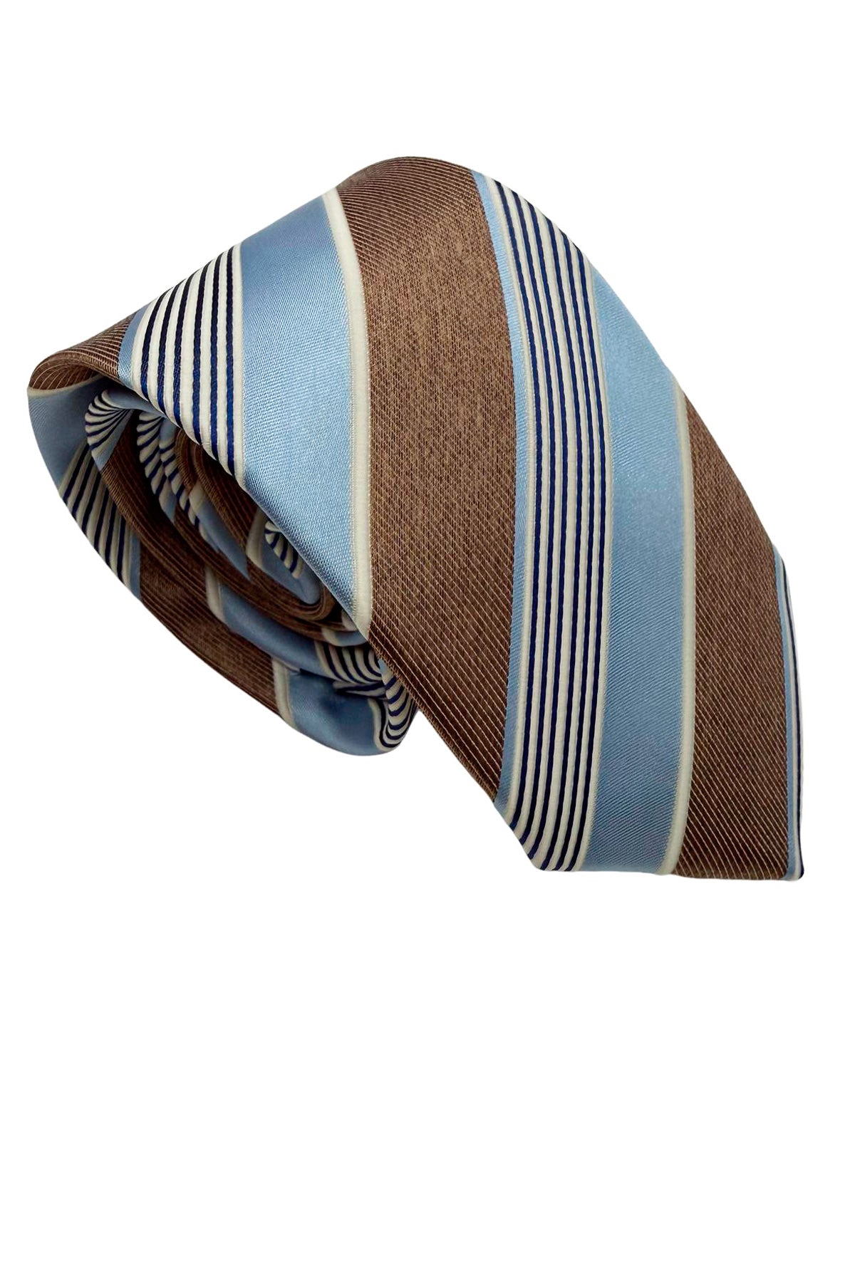 Cravatta uomo Marrone 9cm fantasia in pura seta cucita a mano
