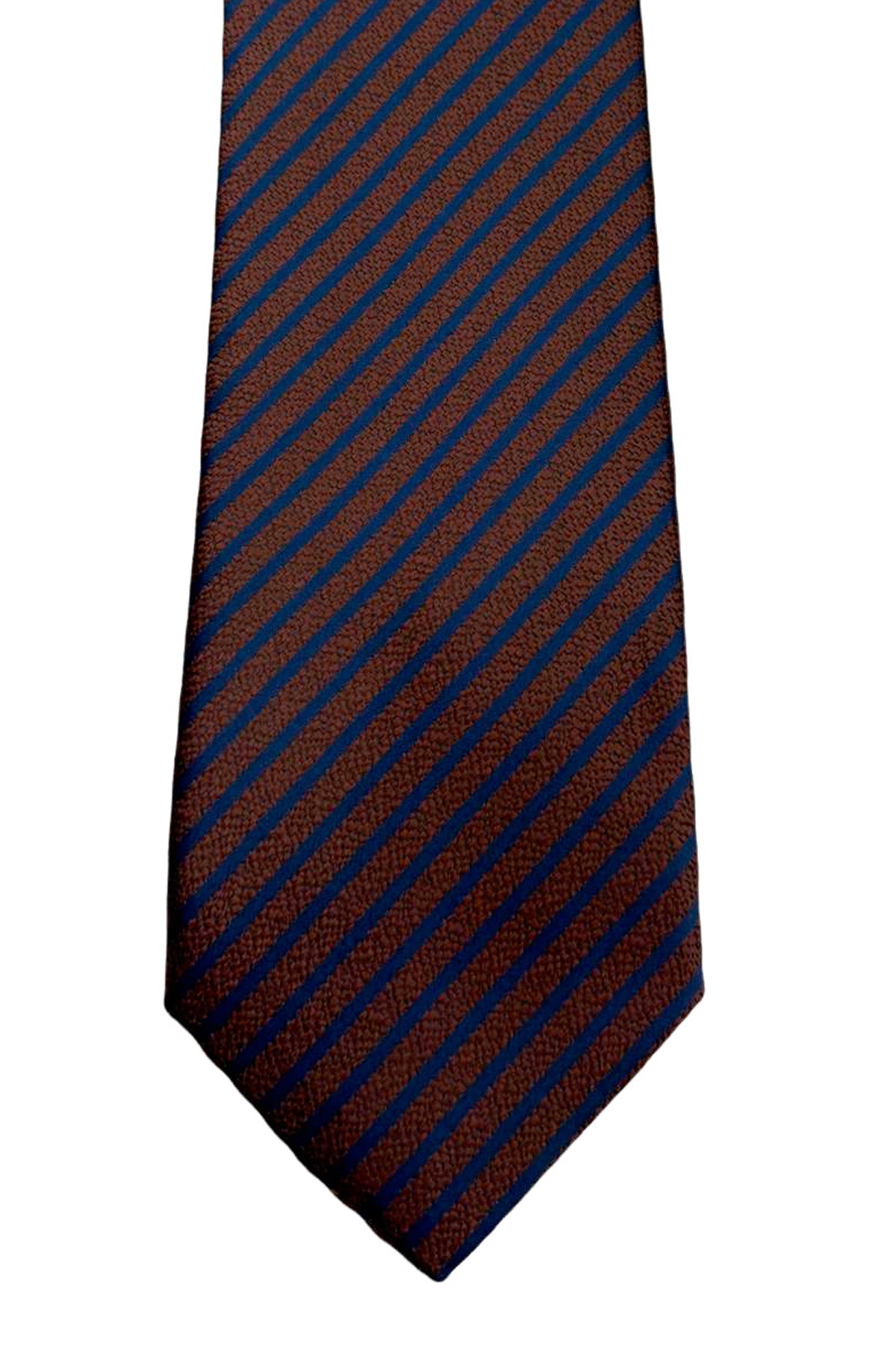 Cravatta uomo Marrone 9cm fantasia in pura seta cucita a mano
