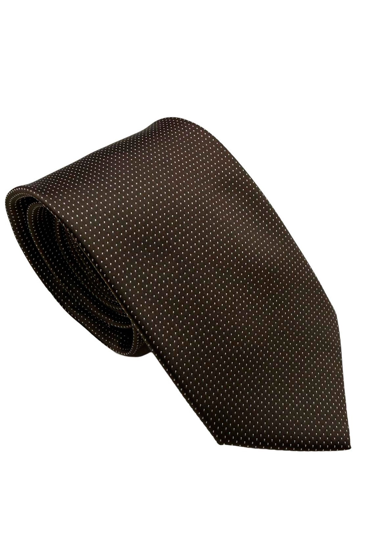 Cravatta uomo Marrone 9cm fantasia in pura seta cucita a mano