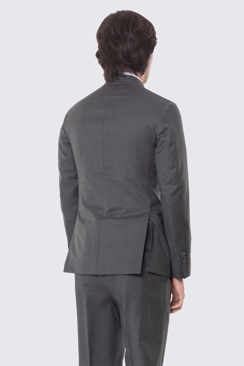 Abito verde con giacca Doppiopetto rever a lancia tasche a filo e pantalone vita alta con doppia pinces e risvolto 5cm 100% lana Flanella Carillo Drapers
