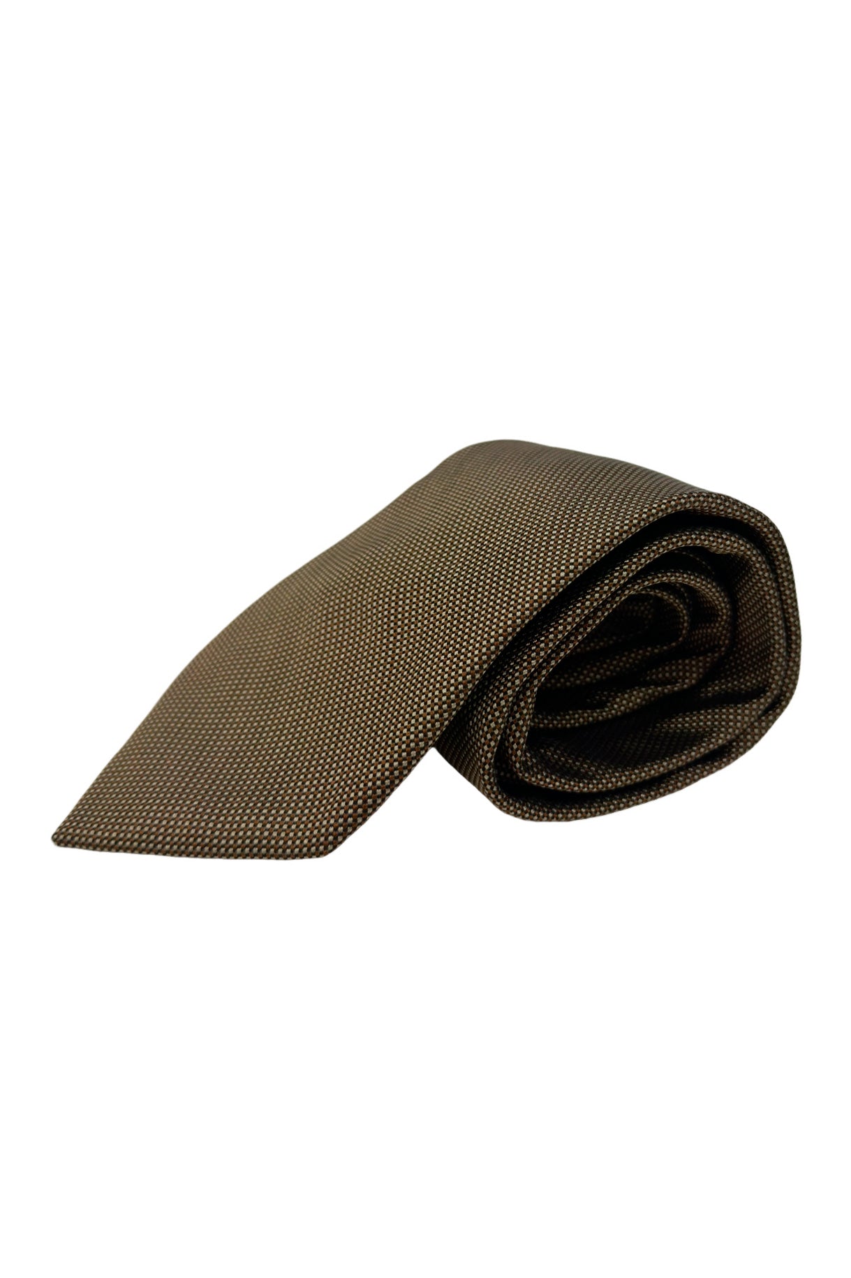 Cravatta uomo Marrone 9cm fantasia in pura seta cucita a mano