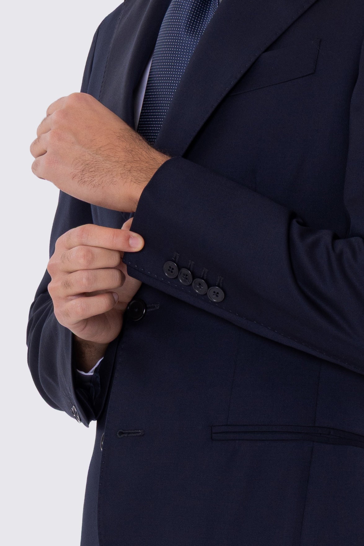 Abito uomo Monopetto blu notte fresco lana super 110's Tessuti in esclusiva Sartoria Carillo completamente sfoderato con Rever a lancia e tasche a filetto