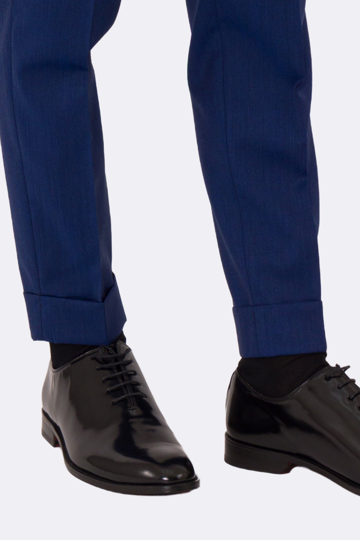 Abito uomo Doppiopetto blu Solaro fresco lana super 110's Tessuti in esclusiva Sartoria Carillo completamente sfoderato con Rever a lancia e tasche a filetto