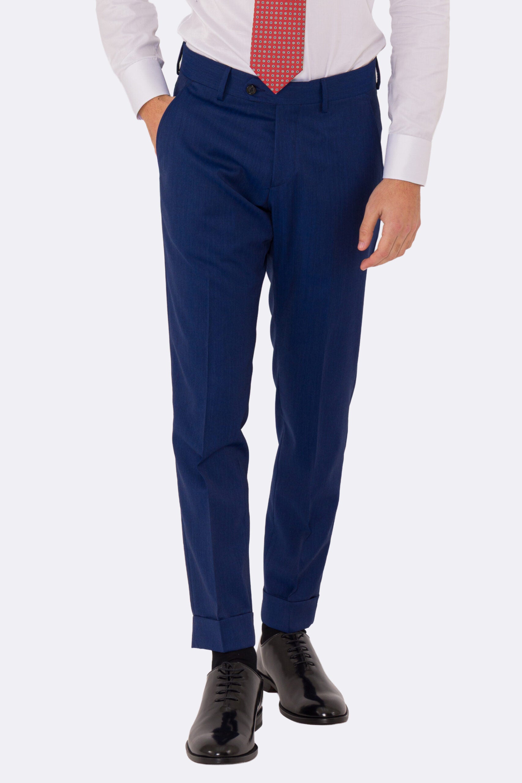 Abito uomo Doppiopetto blu Solaro fresco lana super 110's Tessuti in esclusiva Sartoria Carillo completamente sfoderato con Rever a lancia e tasche a filetto