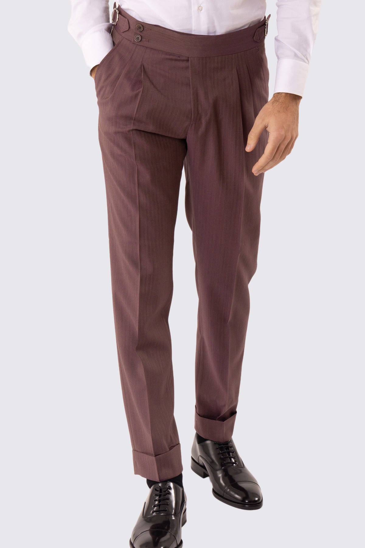 Abito uomo Monopetto color cipolla Solaro fresco lana super 110's Tessuti in esclusiva Sartoria Carillo completamente sfoderato con Rever a lancia e tasche a filetto