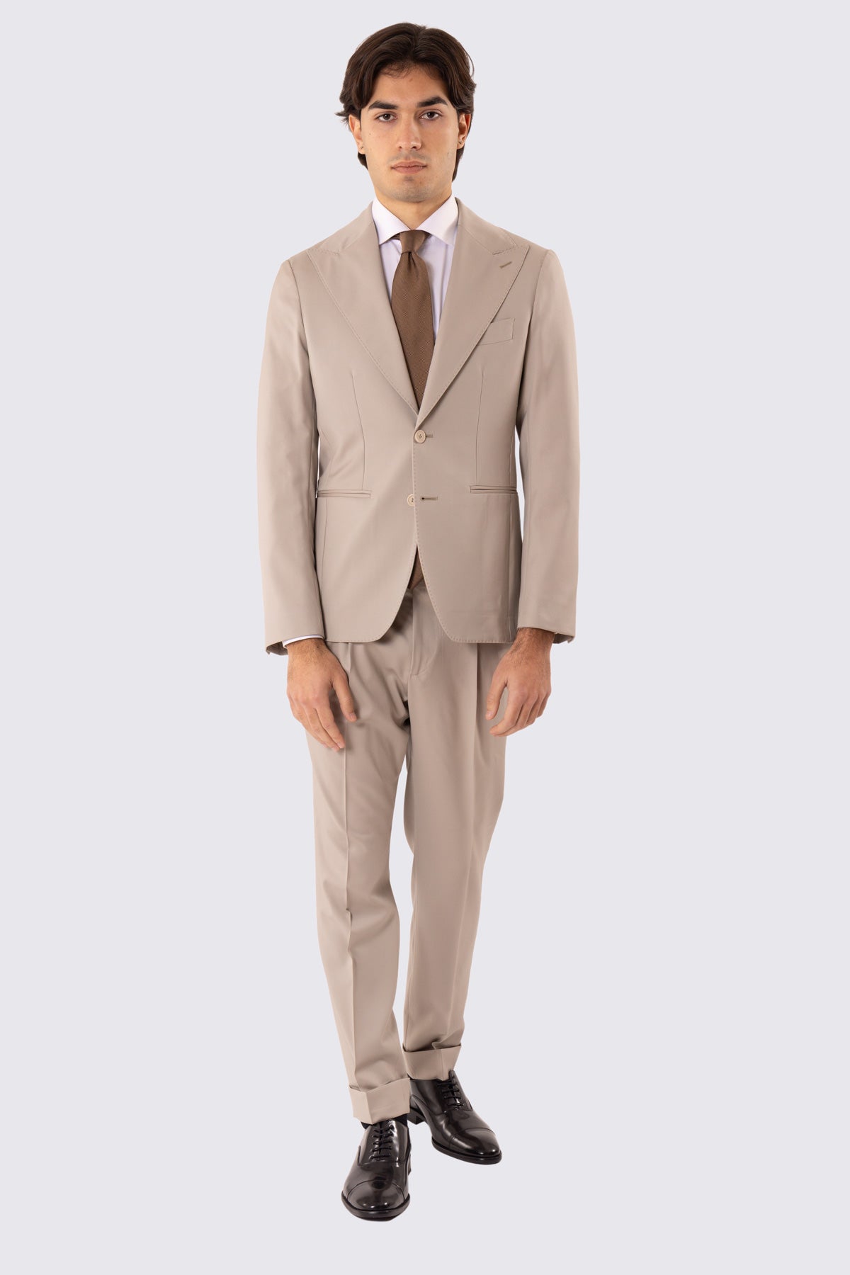 Abito uomo monopetto beige Vestito fresco lana super 130's Vitale Barberis Canonico