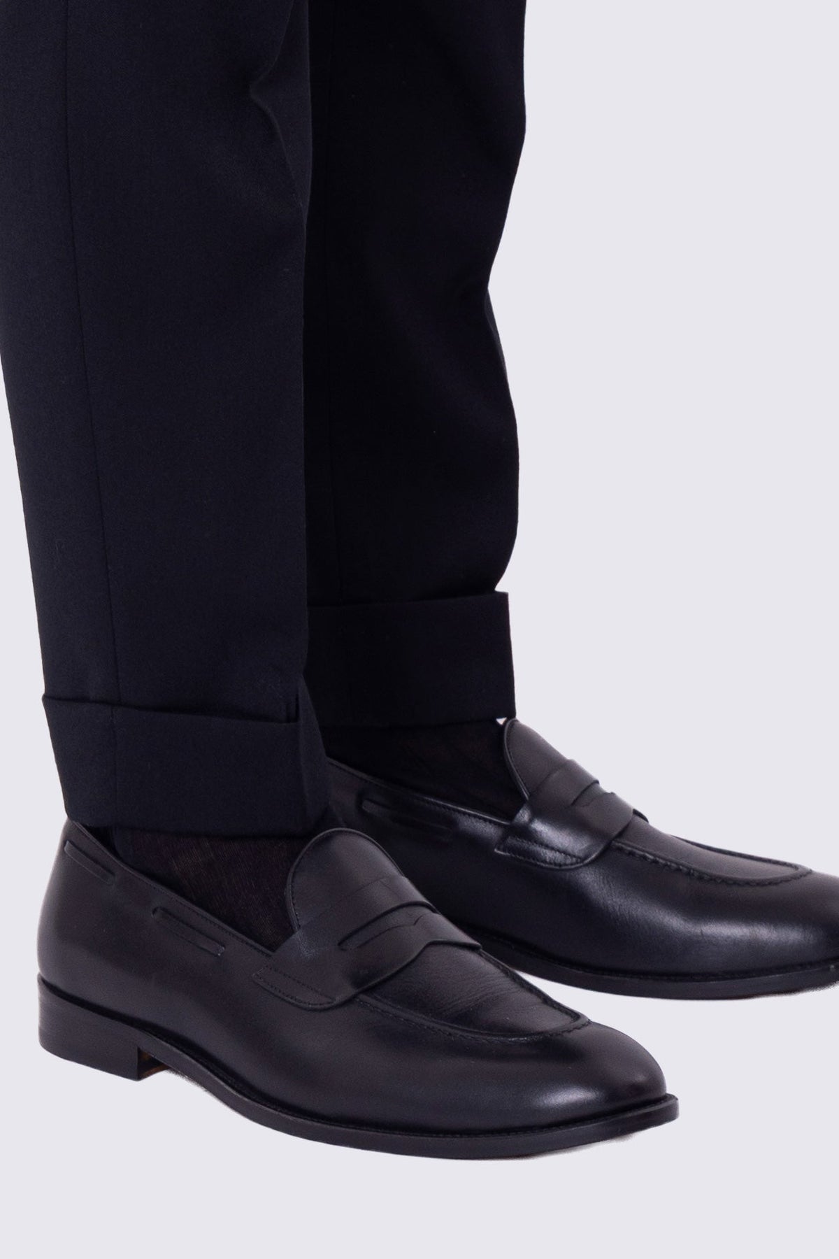 Pantalone uomo blu vita alta con fibbie laterali e doppia pinces tasca america in lana flanella mista 290gr invernale risvolto 5cm made in italy