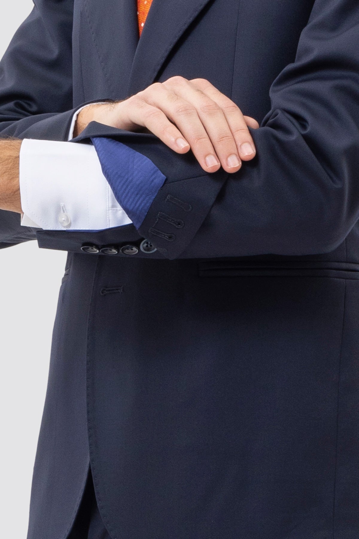 Abito uomo Monopetto blu notte fresco lana super 130's Vitale Barberis Canonico sfoderata Rever a lancia tasche a filo