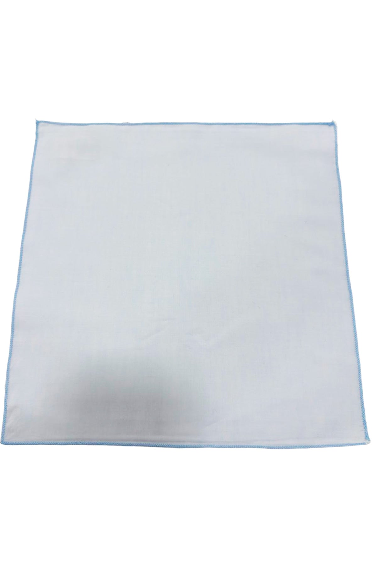 Pochette uomo celeste tinta unita con bordino in tinta