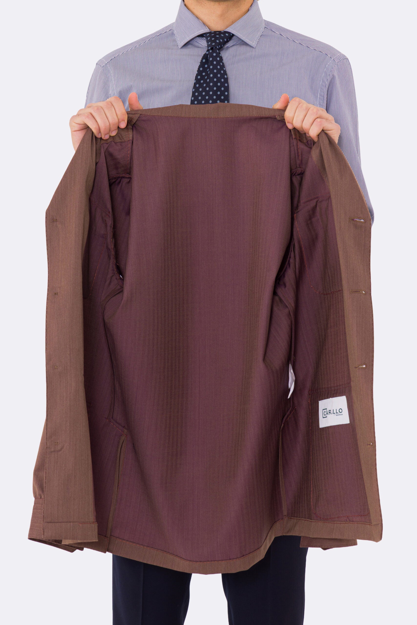 Sahariana  solaro Moro fresco lana Sartoria Carillo tessuti super 110's con tasche a toppa con pattina e soffietto e polso camicia