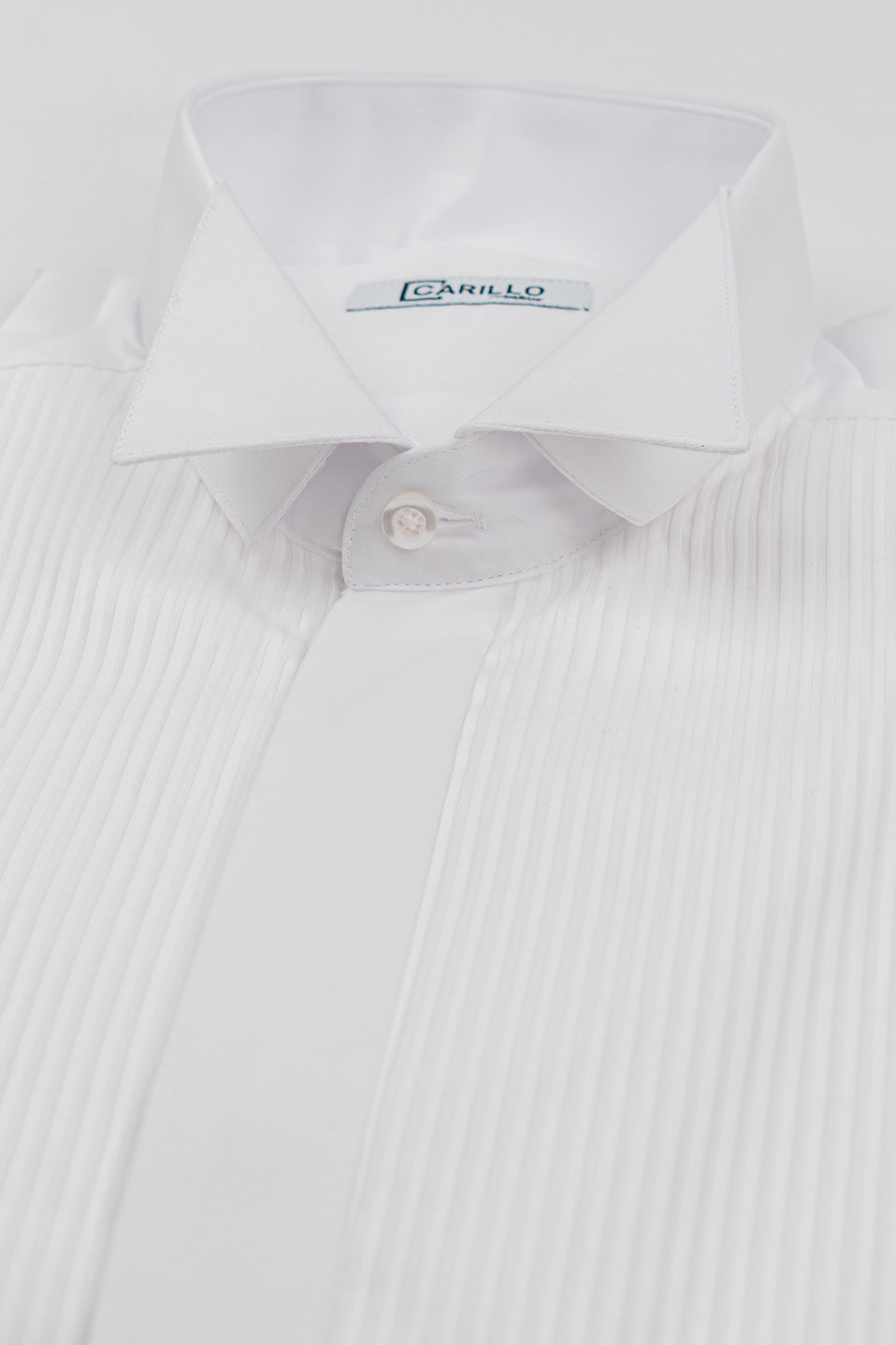 Camicia Bianca collo diplomatico slim fit  con plissè bottoni a scomparsa 100% Cotone Da uomo polso gemelli fintone a scomparsa dietro al collo per papillon slim fit