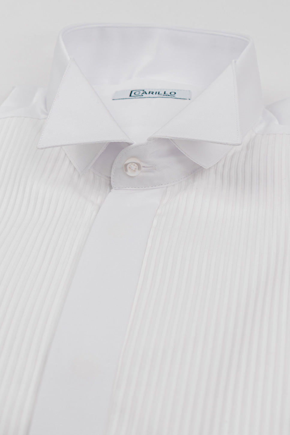 Camicia Bianca regular fit collo diplomatico con plissè  bottoni a scomparsa 100% Cotone Da uomo polso gemelli fintone a scomparsa dietro al collo per papillon slim fit