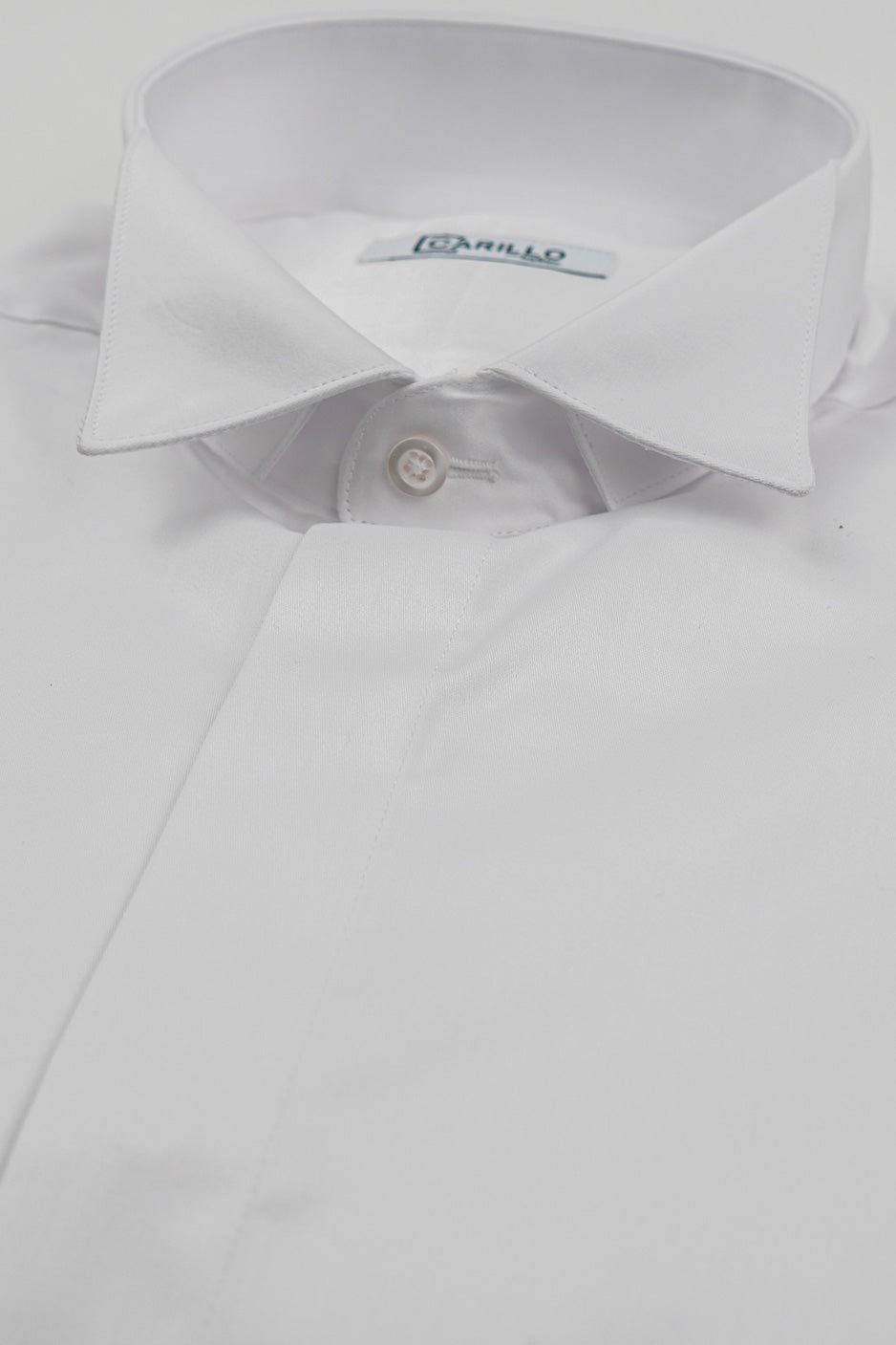 Camicia Bianca collo diplomatico bottoni a scomparsa 100% Cotone Da uomo polso gemelli fintone a scomparsa dietro al collo per papillon slim fit