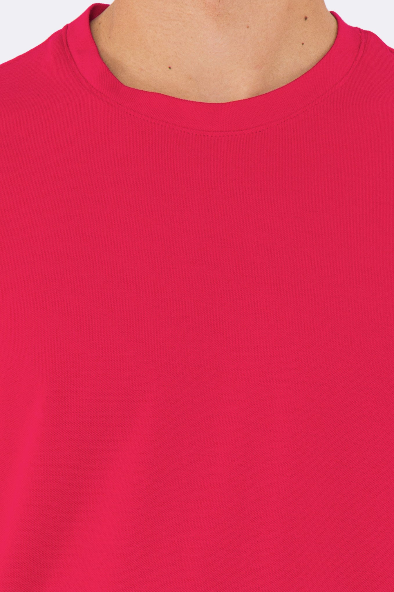 T-shirt da uomo Rossa in piquet 100% cotone mezza manica slim fit tinta unita Made In Italy