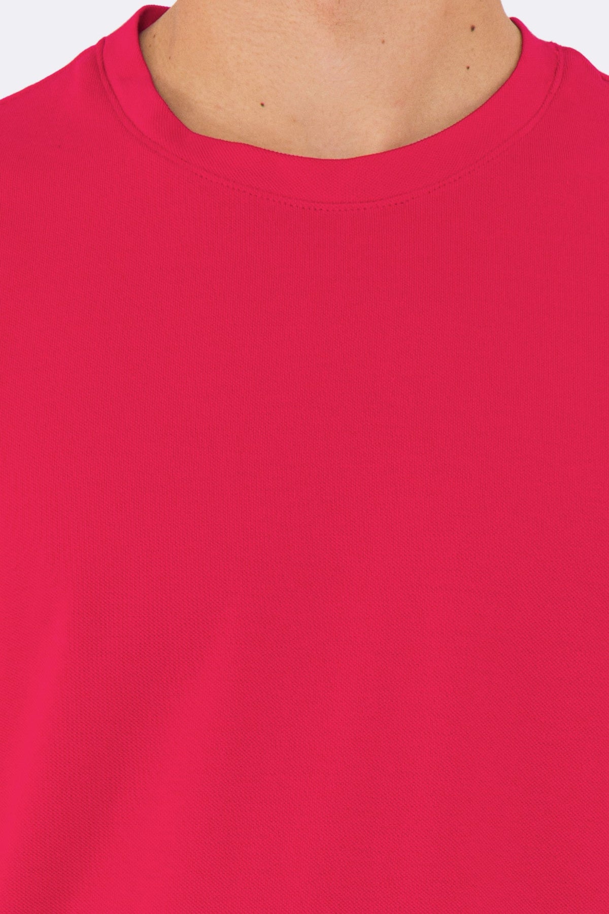 T-shirt da uomo Rossa in piquet 100% cotone mezza manica slim fit tinta unita Made In Italy