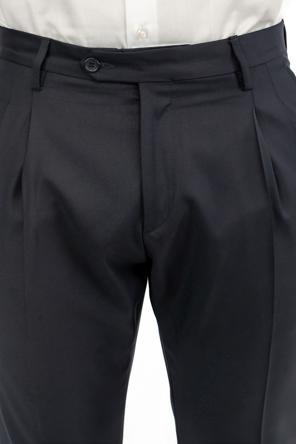 Abito blu Doppiopetto fresco lana Tessuto Vitale Barberis Canonico completamente sfoderato con Rever a lancia e tasche a filetto