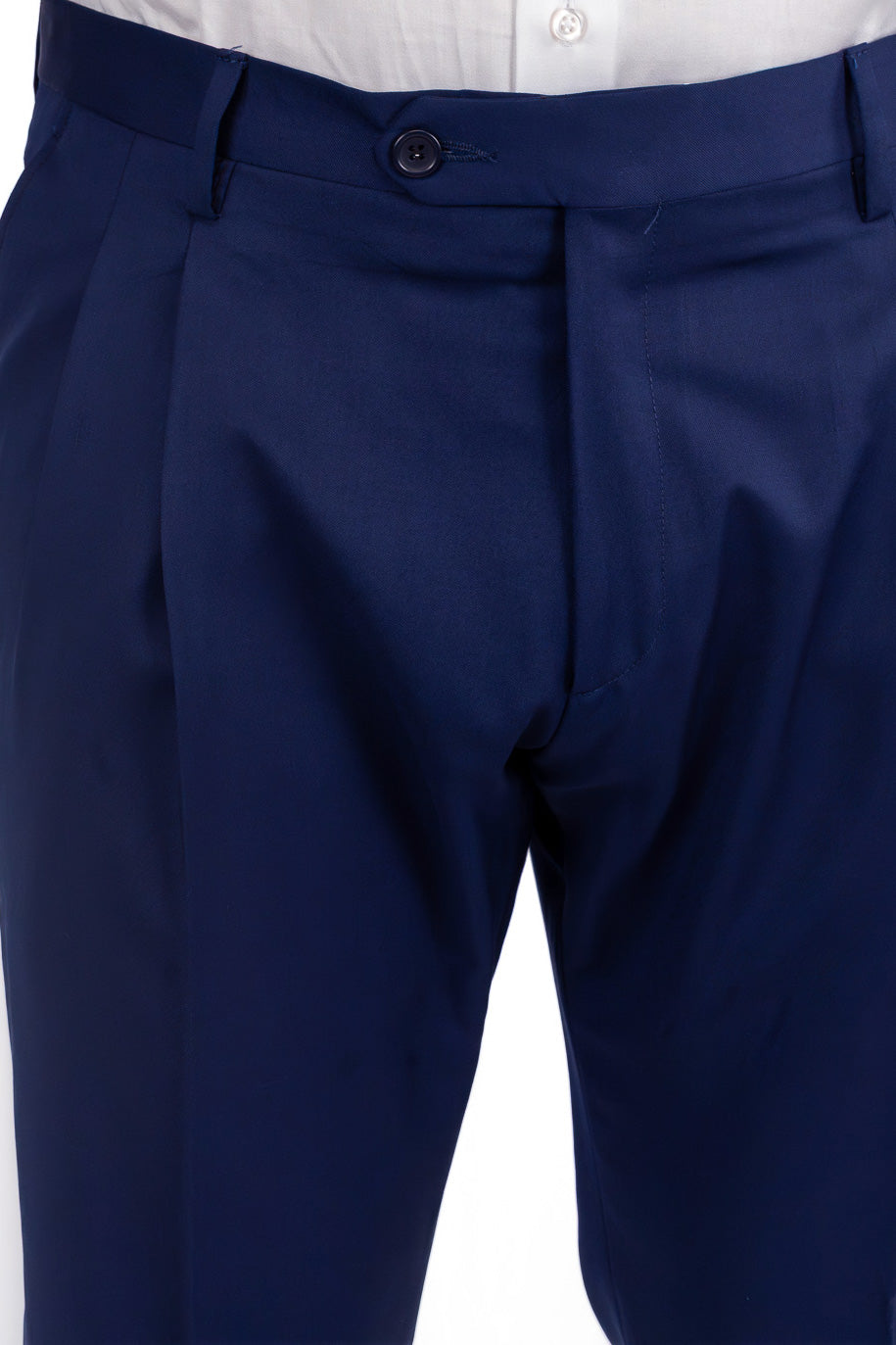 Abito blu royal doppiopetto fresco lana TessutiVitale Barberis Canonico completamente sfoderato con Rever a lancia e tasche a filetto