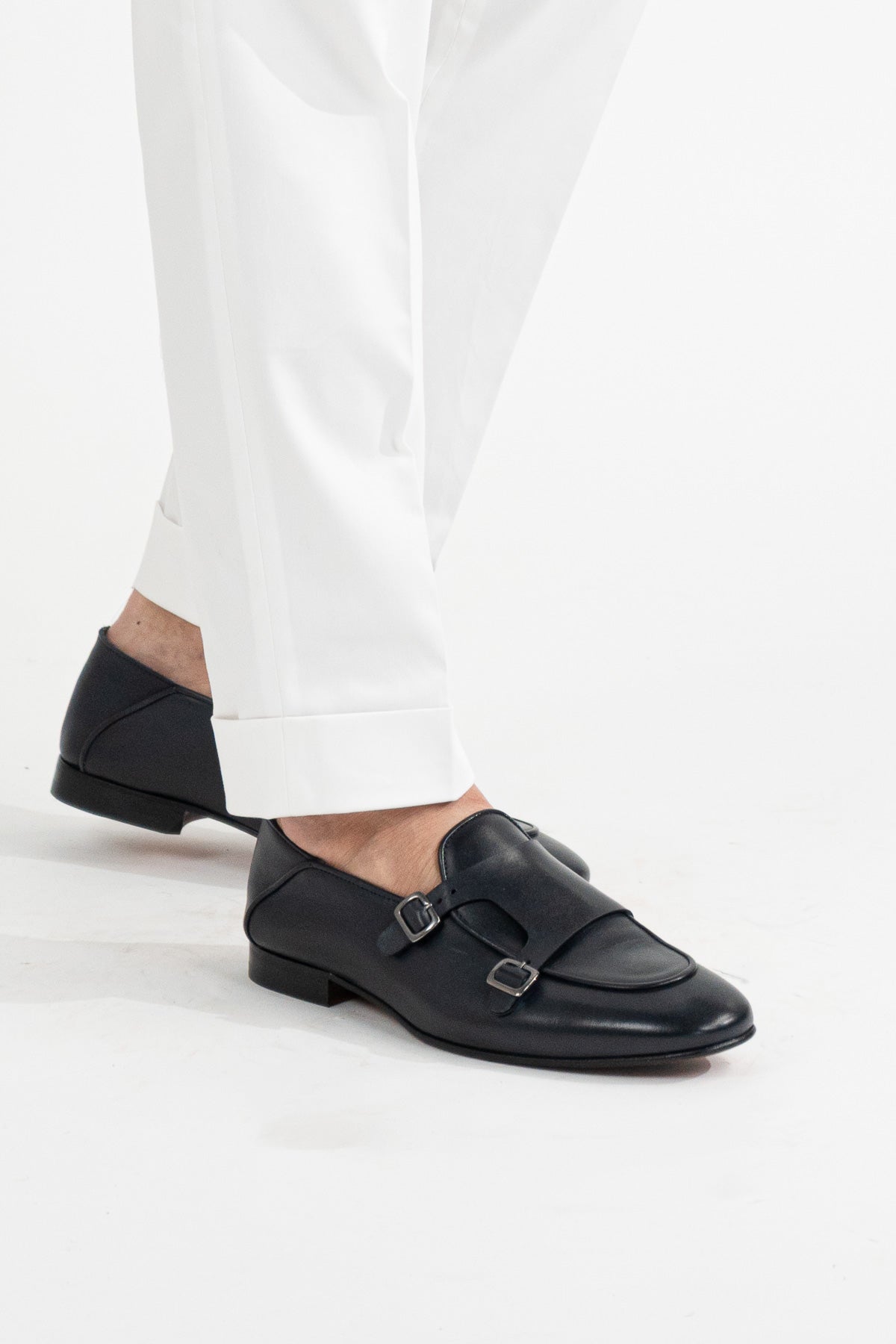 Pantalone uomo bianco senza pinces tasca america in cotone leggermente elastico risvolto 5cm made in italy
