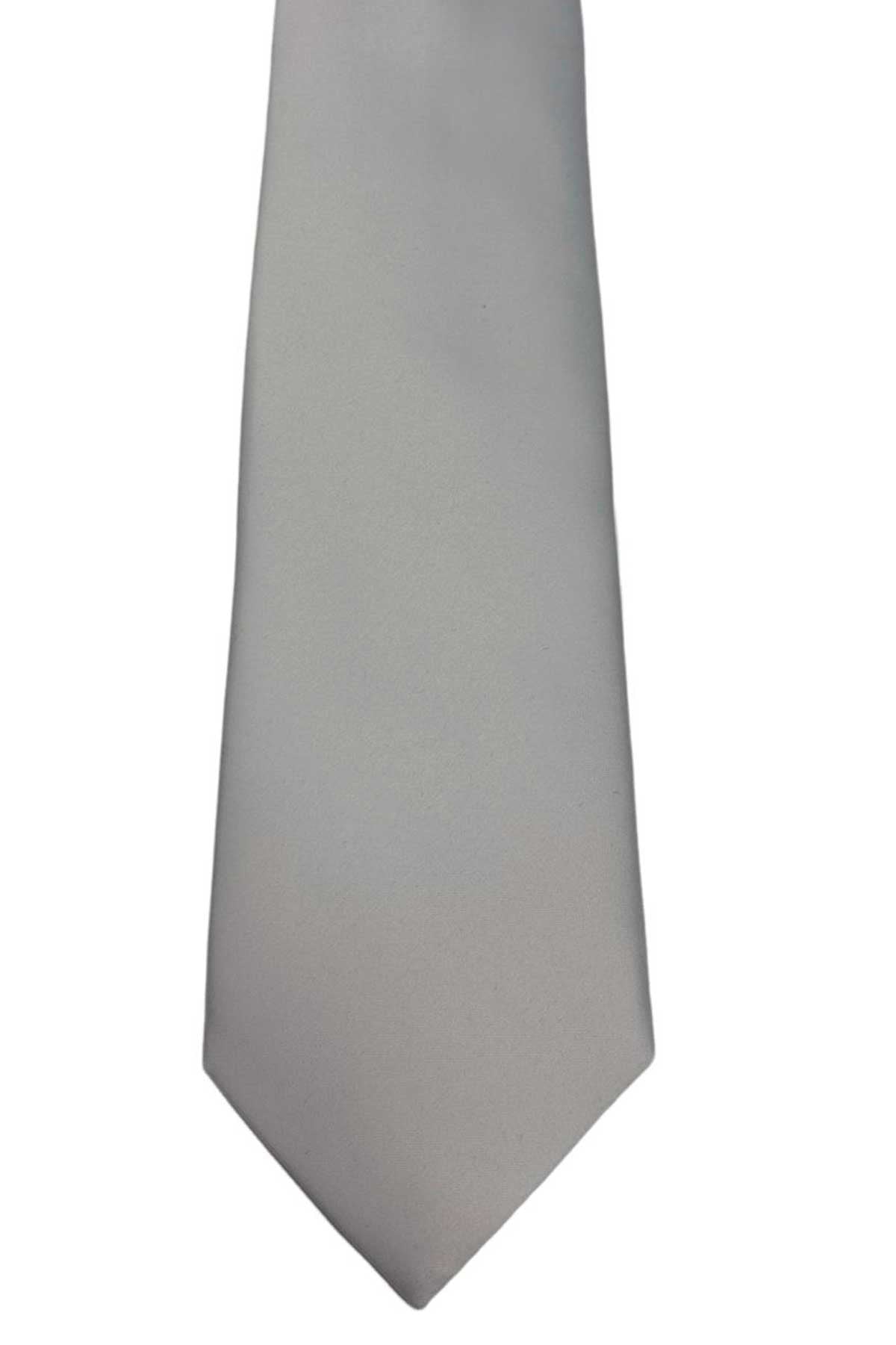 Cravatta uomo bianca in raso cucita a mano 3 pieghe 9cm