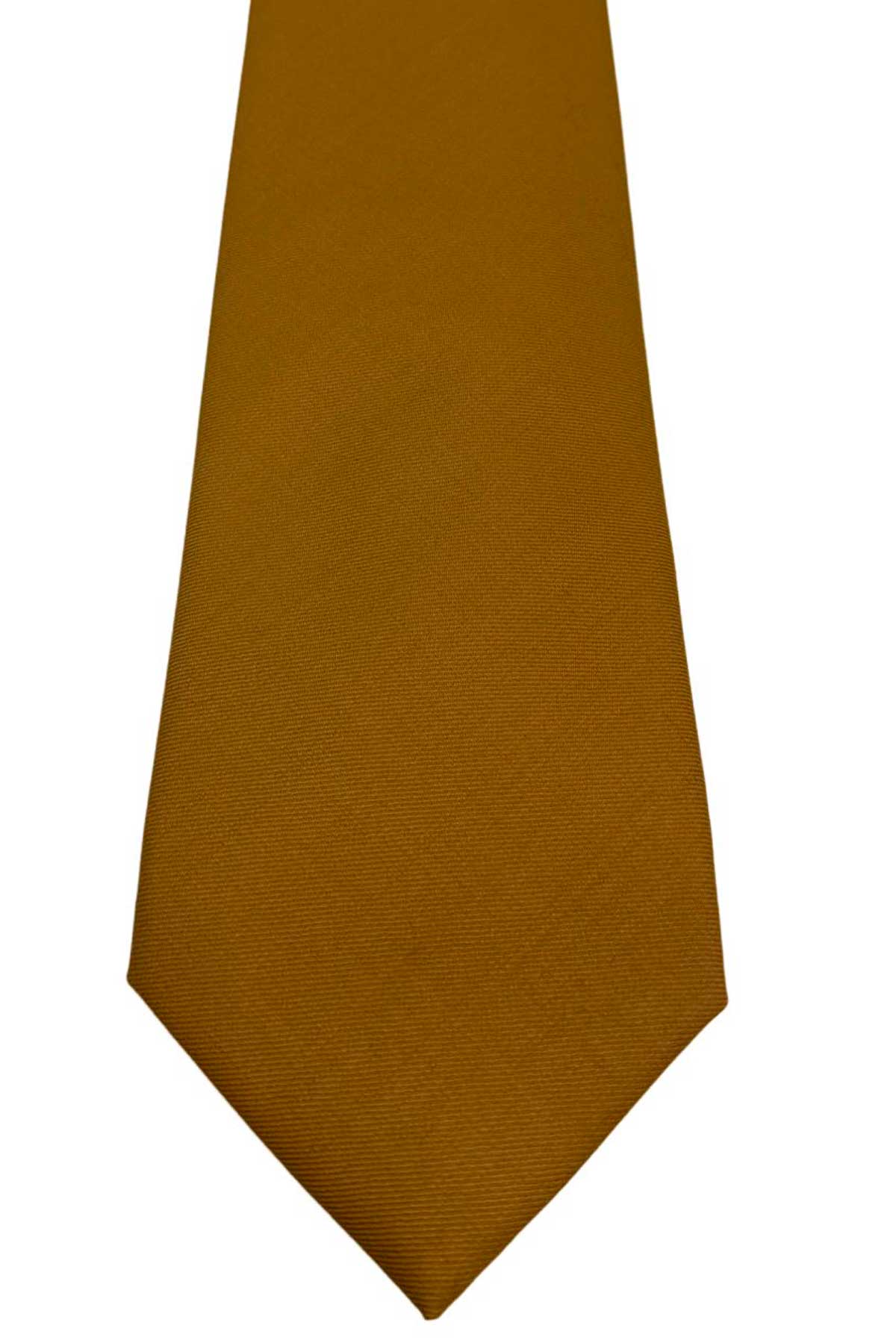 Cravatta uomo senape 9cm fantasia in fresco lana cucita a mano 3 pieghe