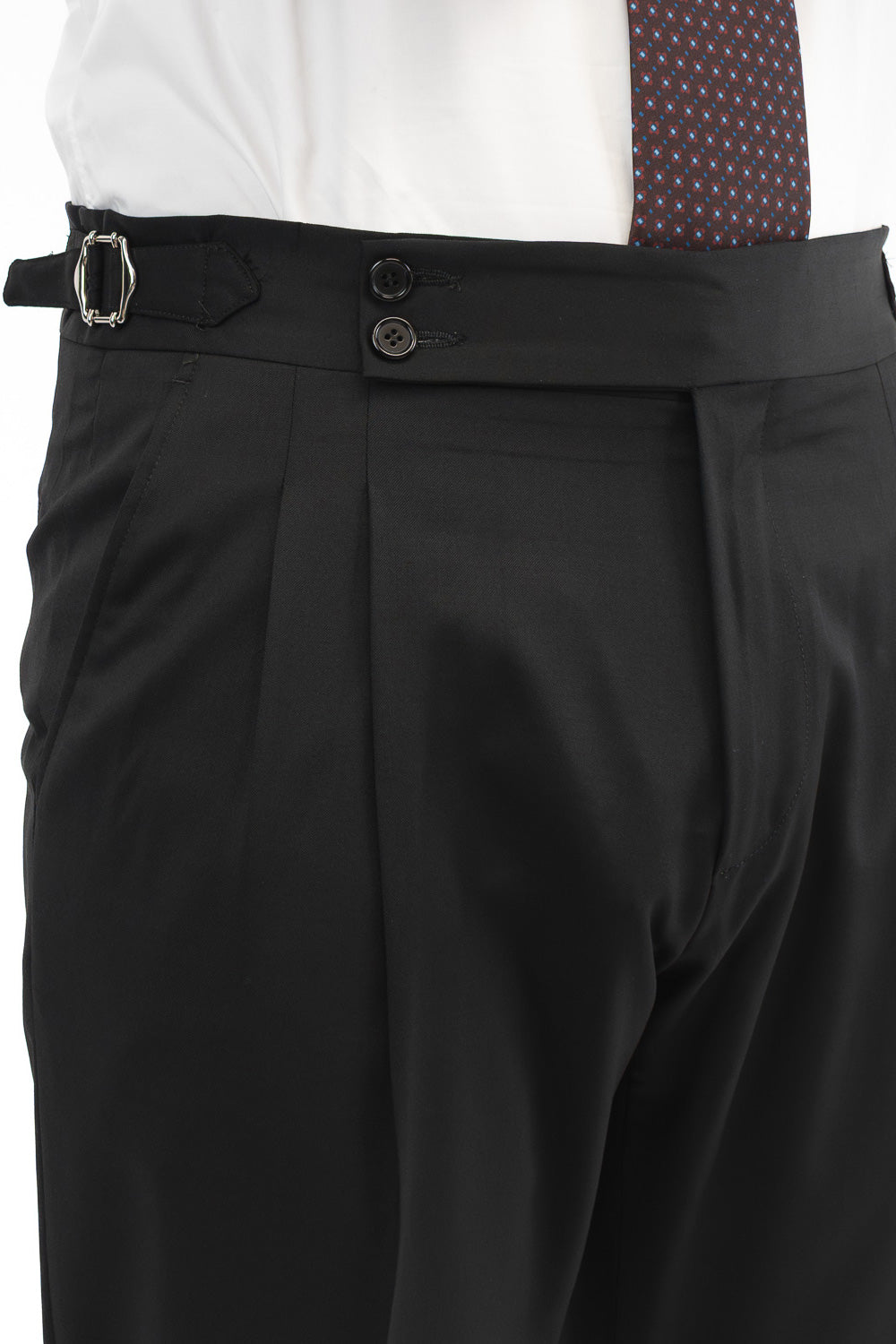 Abito nero monopetto uomo fresco lana super 130's  TessutiVitale Barberis Canonico completamente sfoderato con Rever a lancia e tasche a filetto