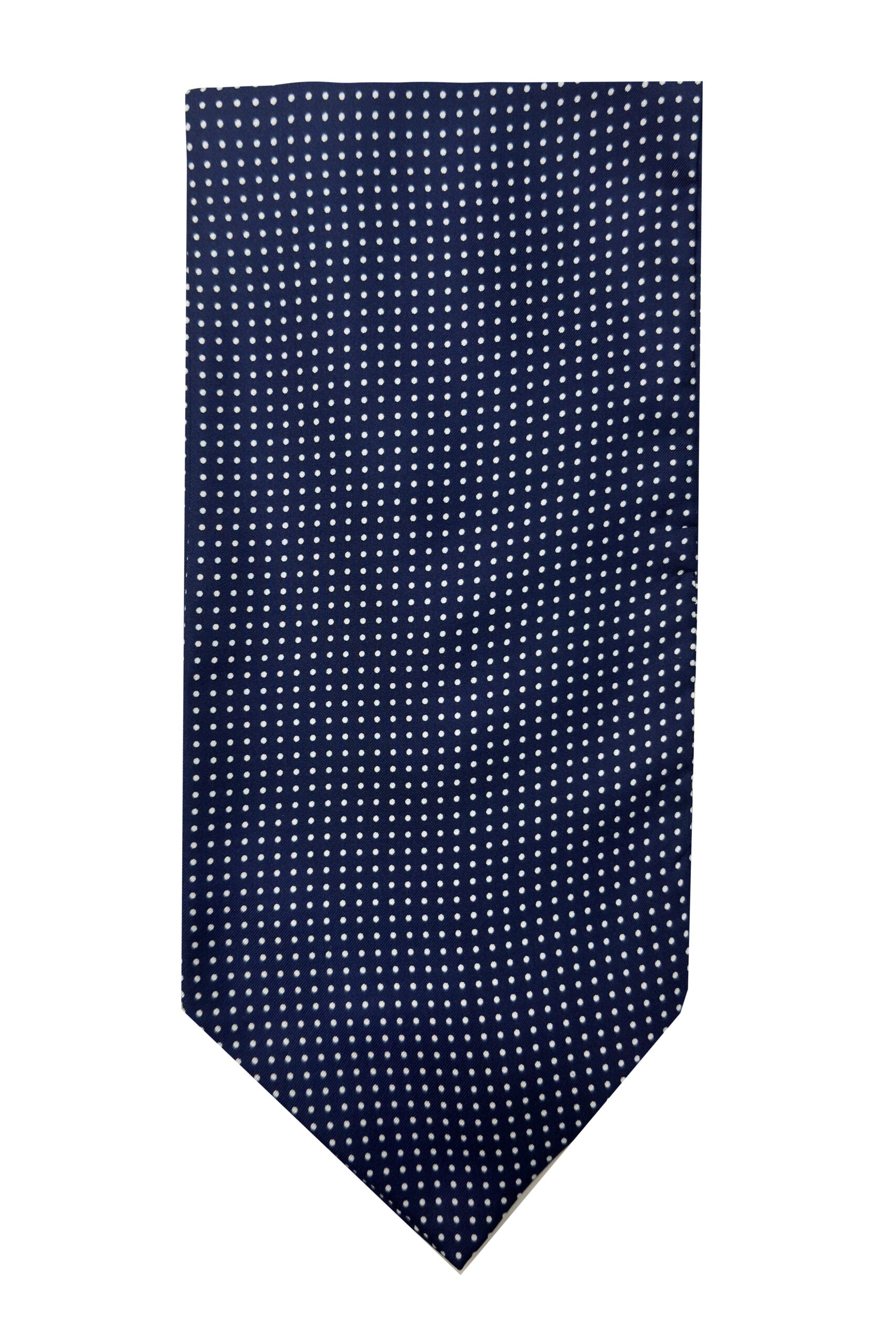 Ascot da uomo Blu fantasia in pura seta fatto a mano