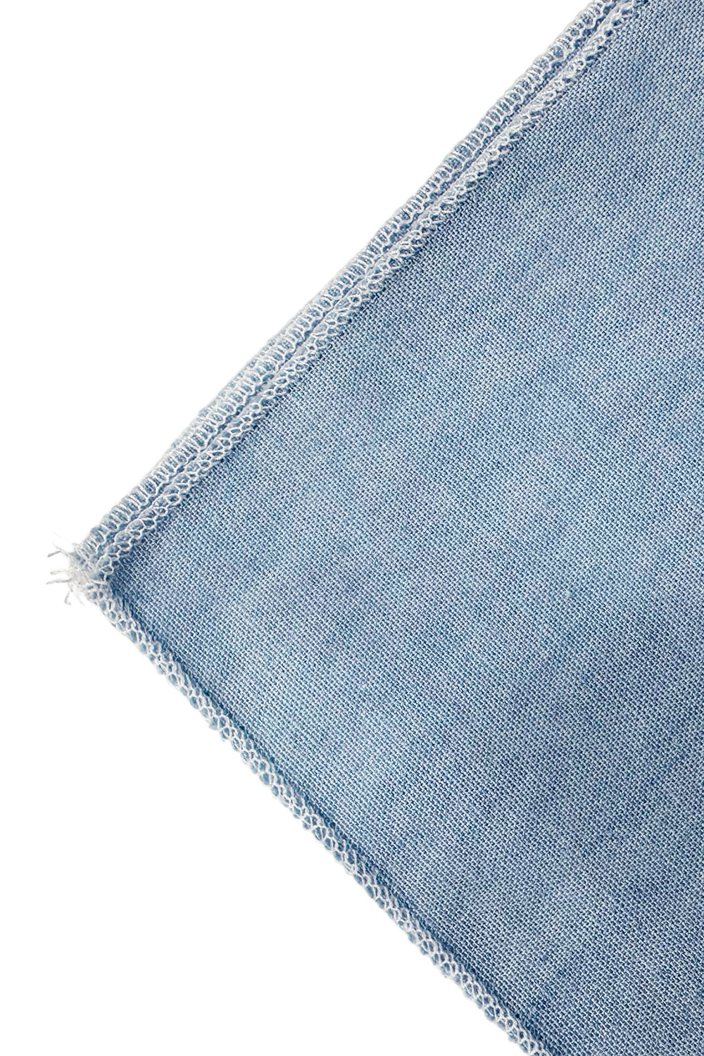 Pochette uomo Celeste tinta unita con bordino in tinta lino 100%