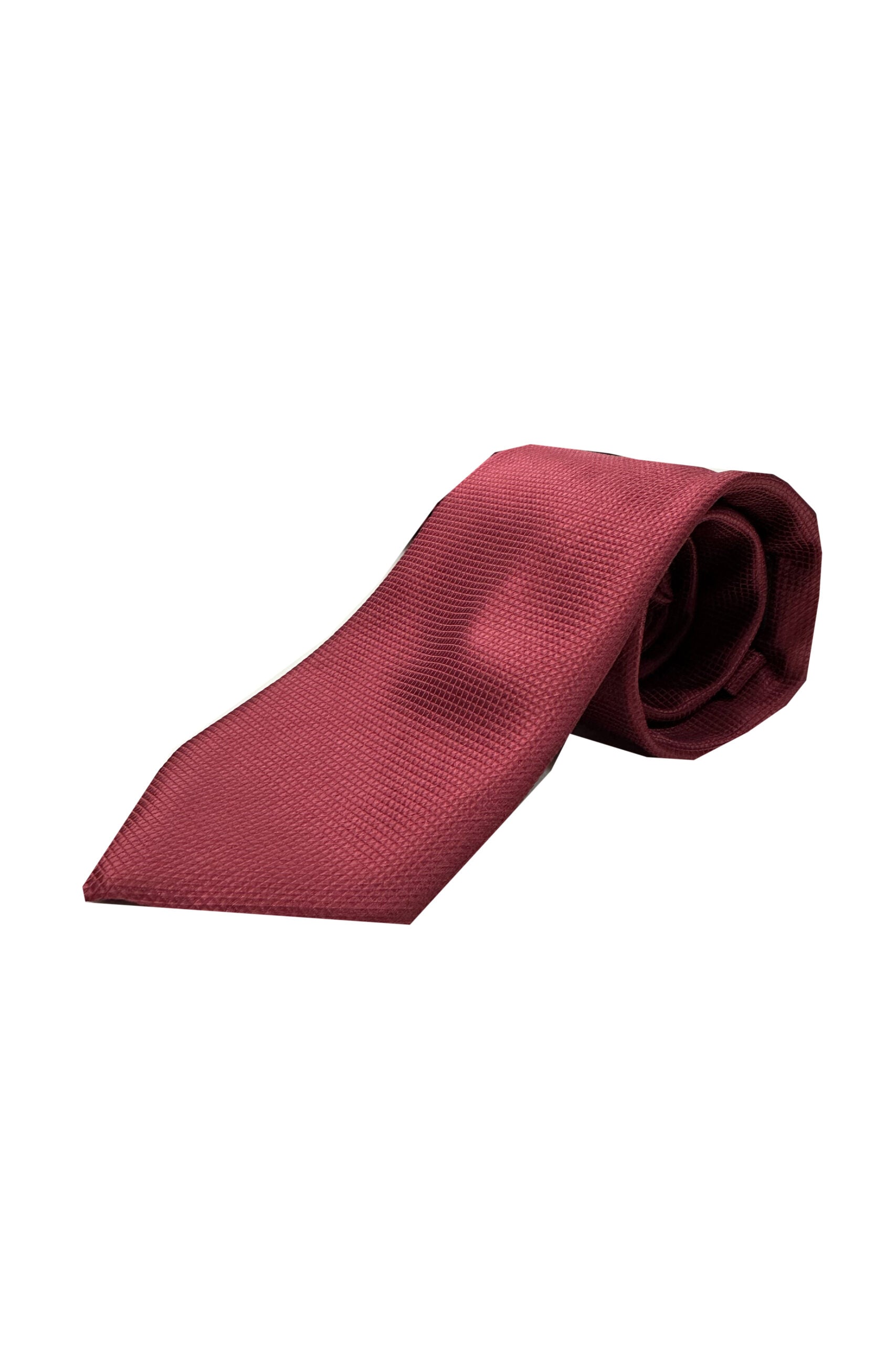 Cravatta uomo bordeaux 9cm fantasia in pura seta cucita a mano