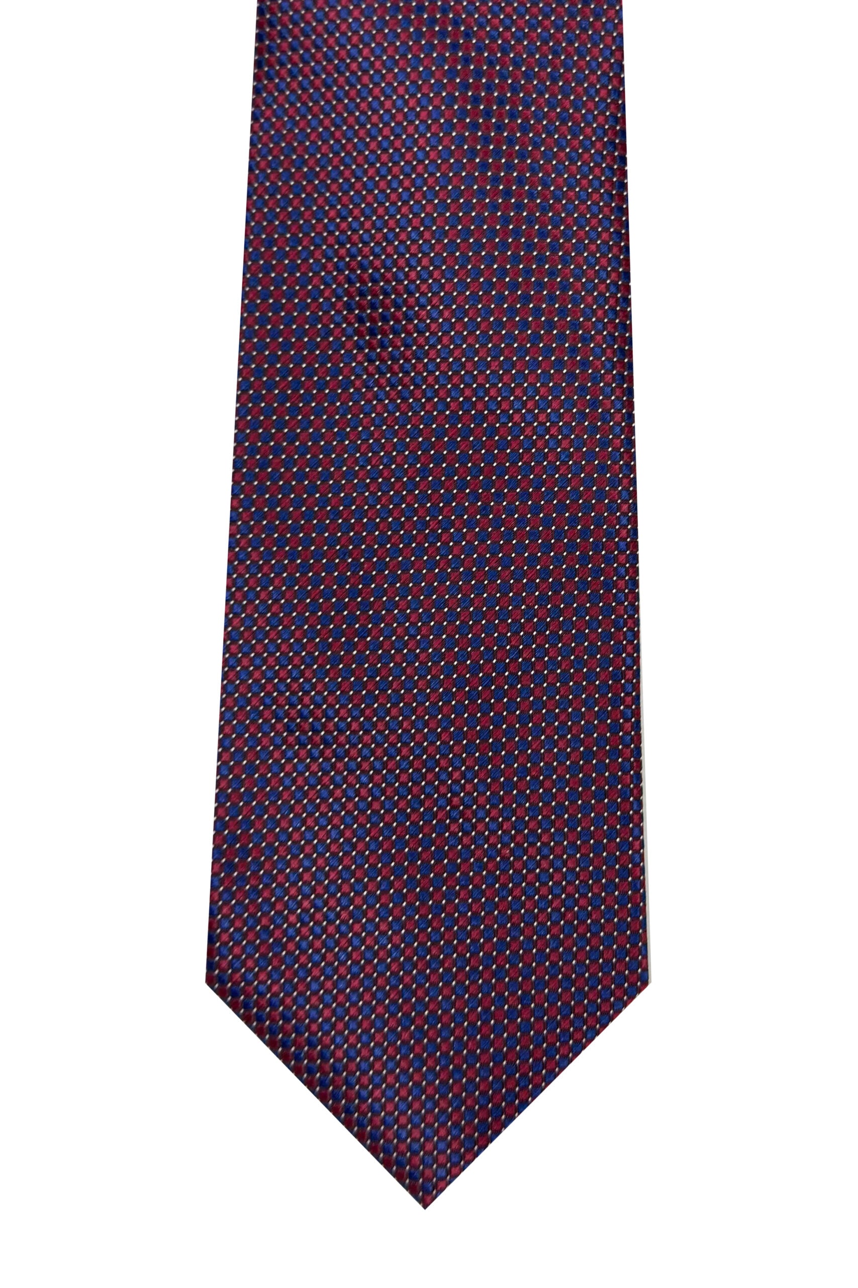 Cravatta uomo bordeaux 9cm fantasia in pura seta cucita a mano