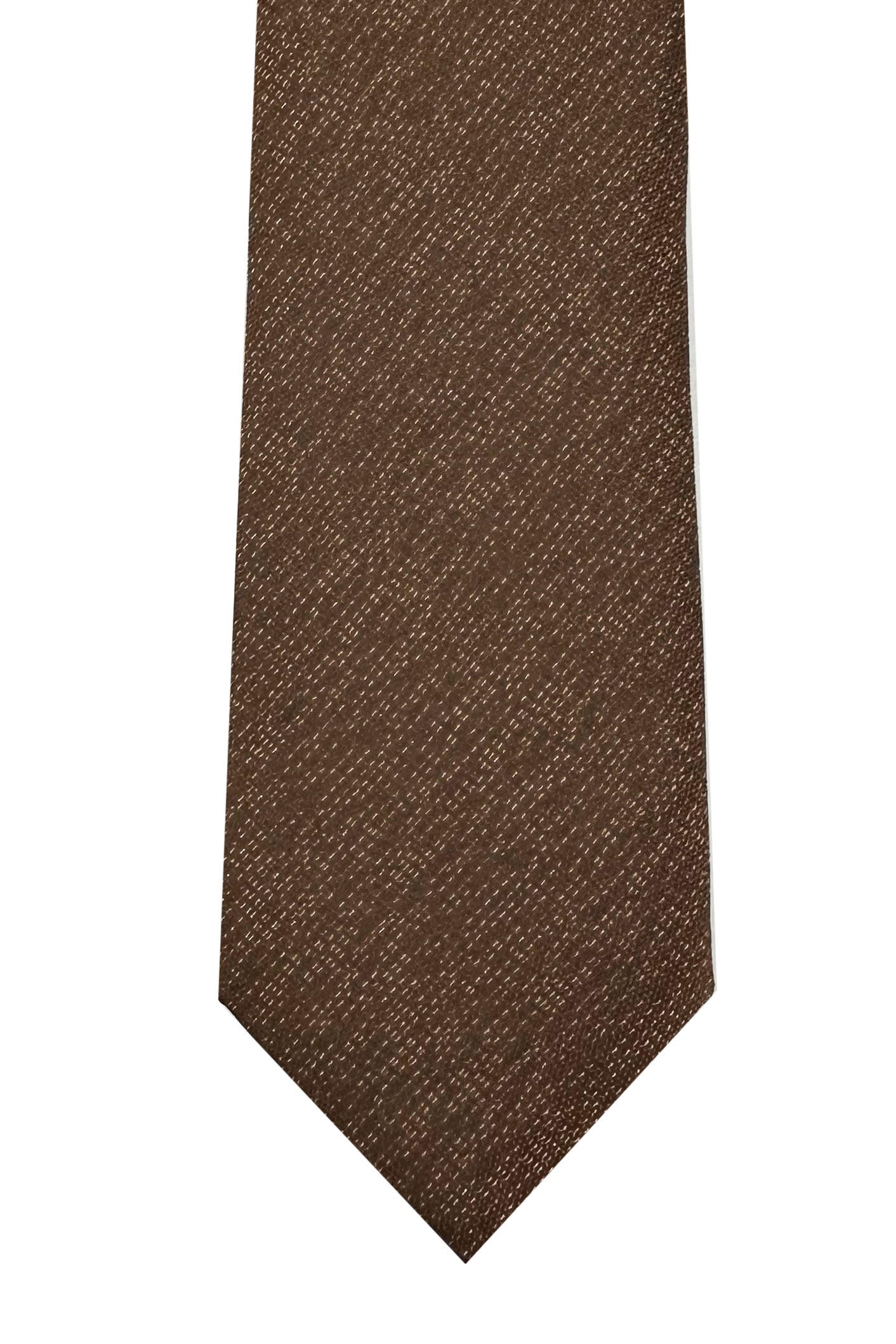 Cravatta uomo Marrone 9cm fantasia in pura seta cucita a mano