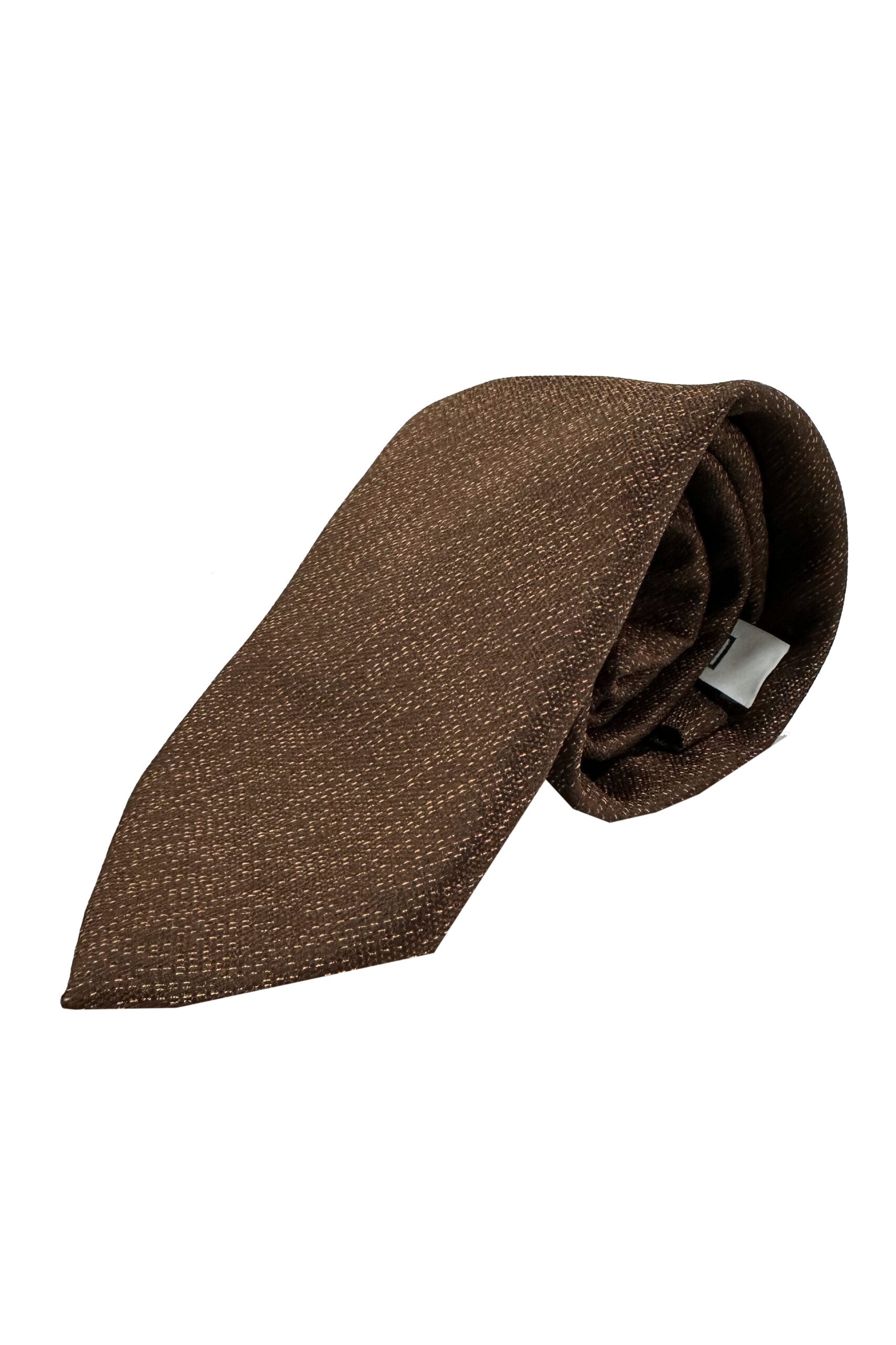 Cravatta uomo Marrone 9cm fantasia in pura seta cucita a mano