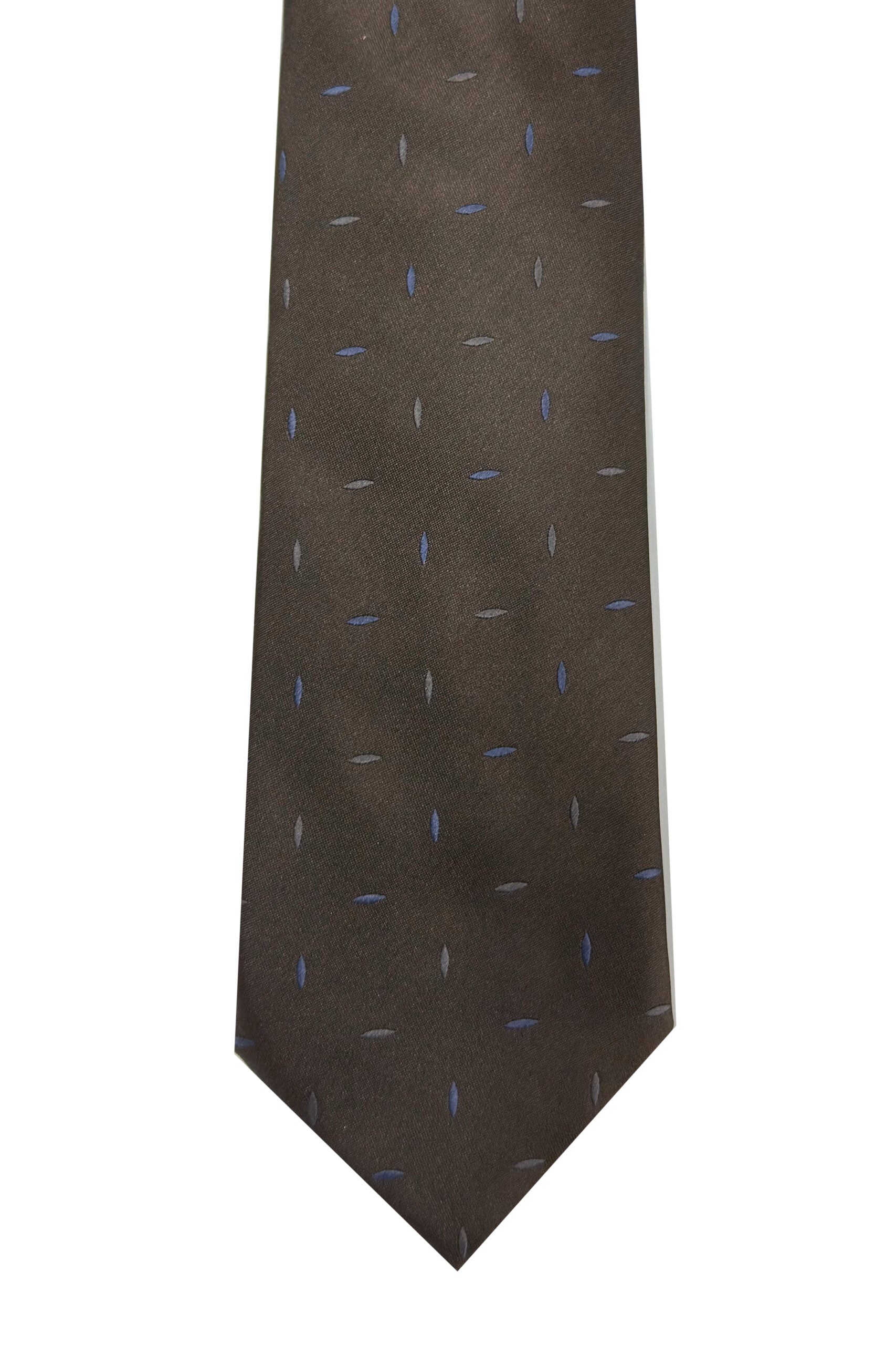 Cravatta uomo Marrone 9cm fantasia in pura seta cucita a mano