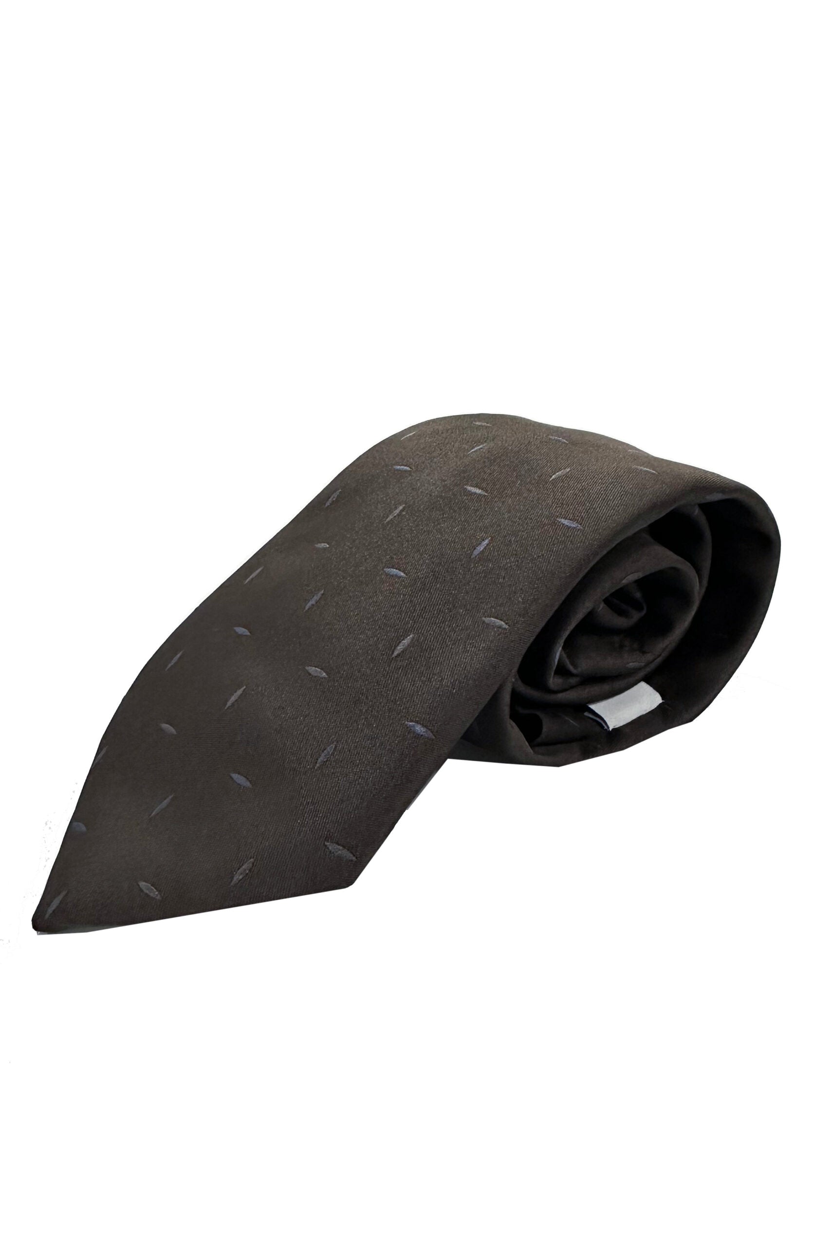 Cravatta uomo Marrone 9cm fantasia in pura seta cucita a mano
