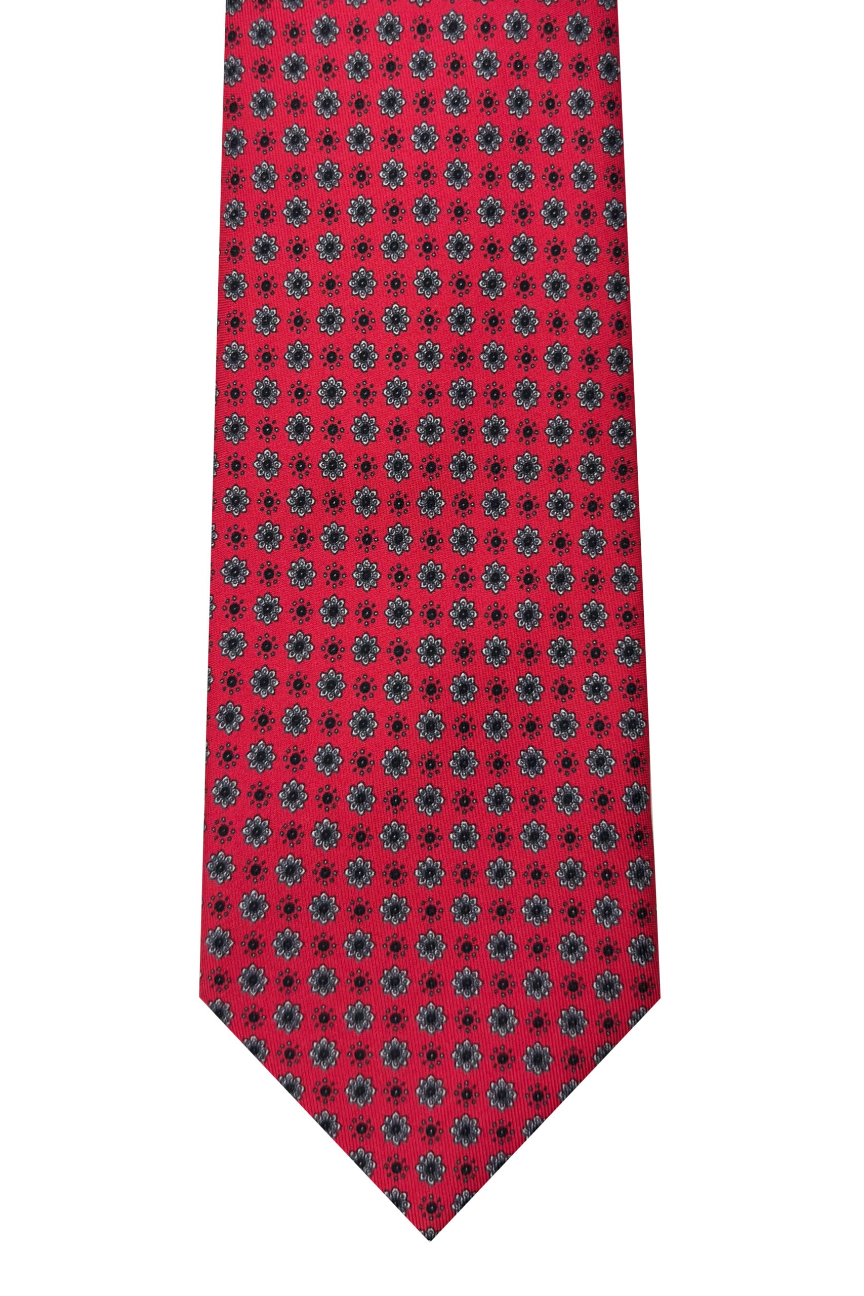 Cravatta uomo bordeaux 9cm fantasia in pura seta cucita a mano