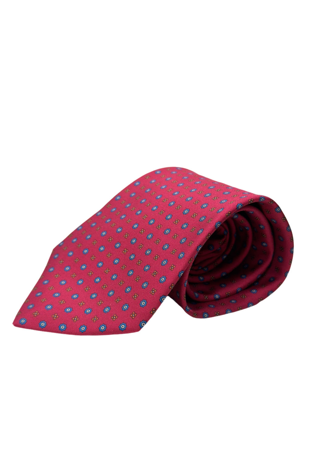 Cravatta uomo bordeaux 9cm fantasia in pura seta cucita a mano.
