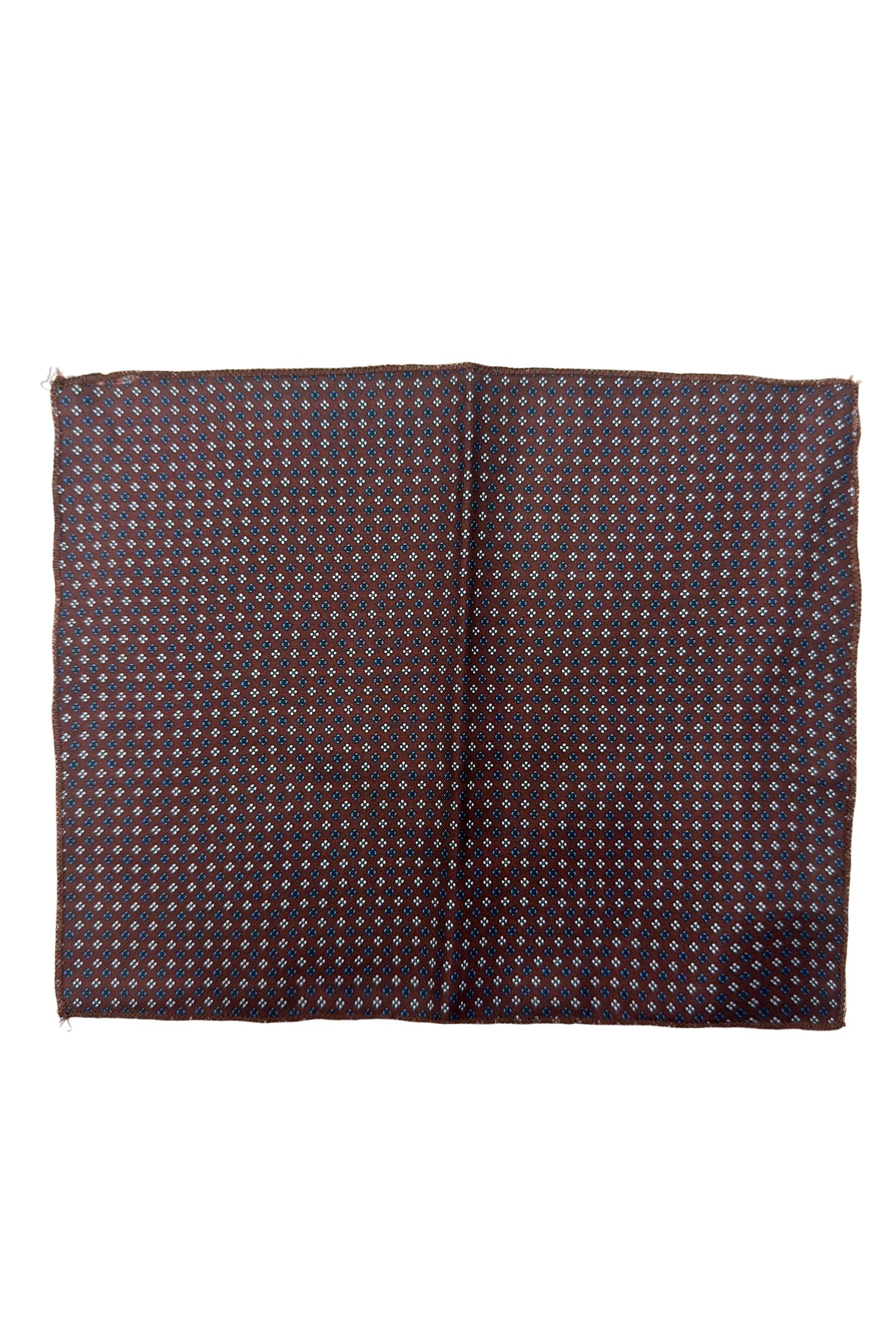 Pochette uomo Marrone fantasia in seta con bordino in tinta