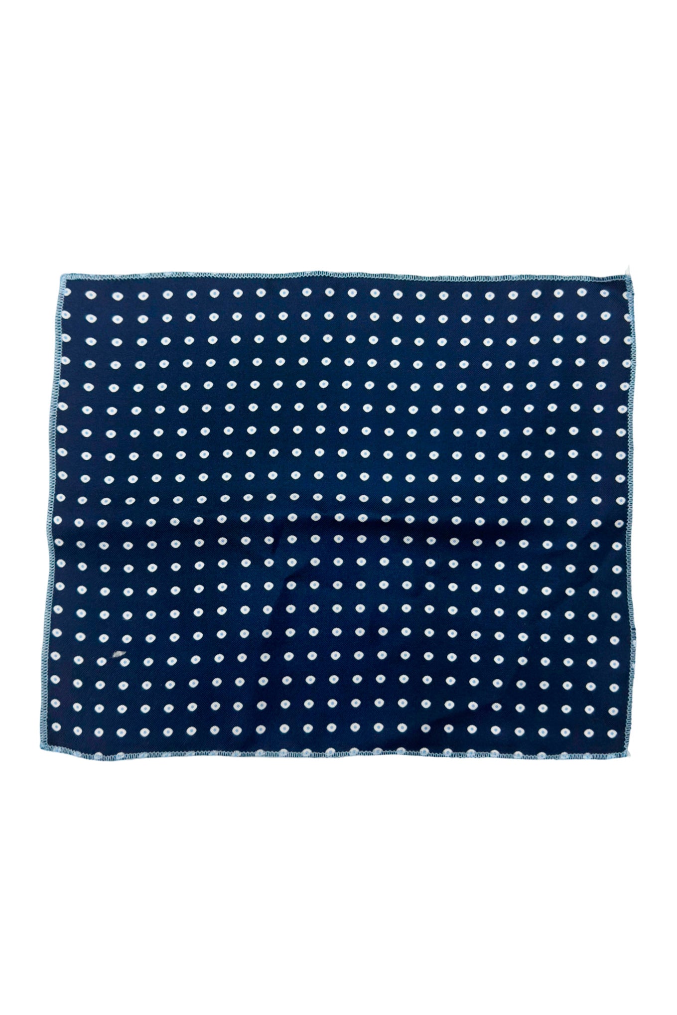Pochette uomo blu fantasia in seta con bordino in tinta