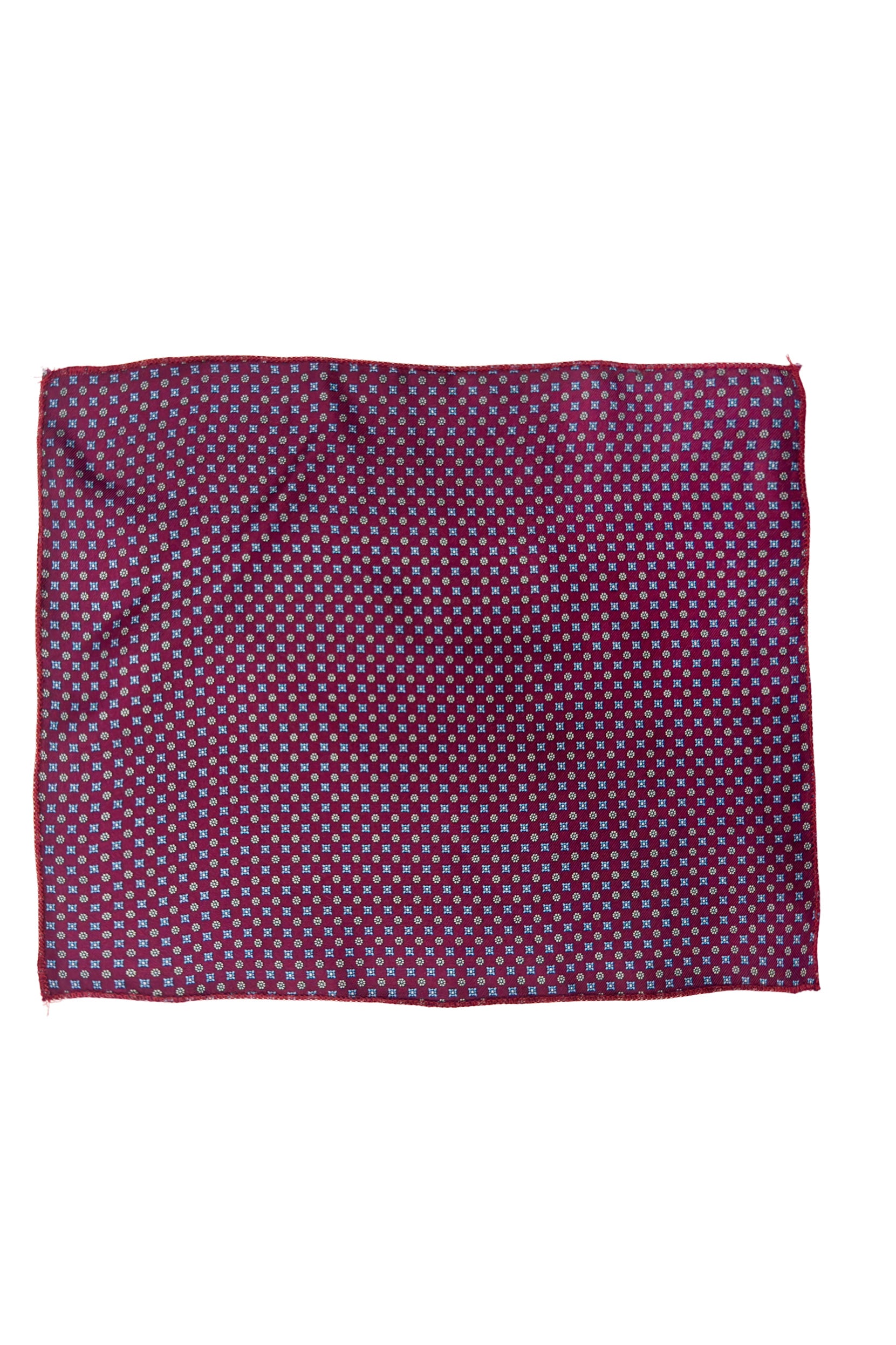 Pochette uomo Bordeaux fantasia in seta con bordino in tinta