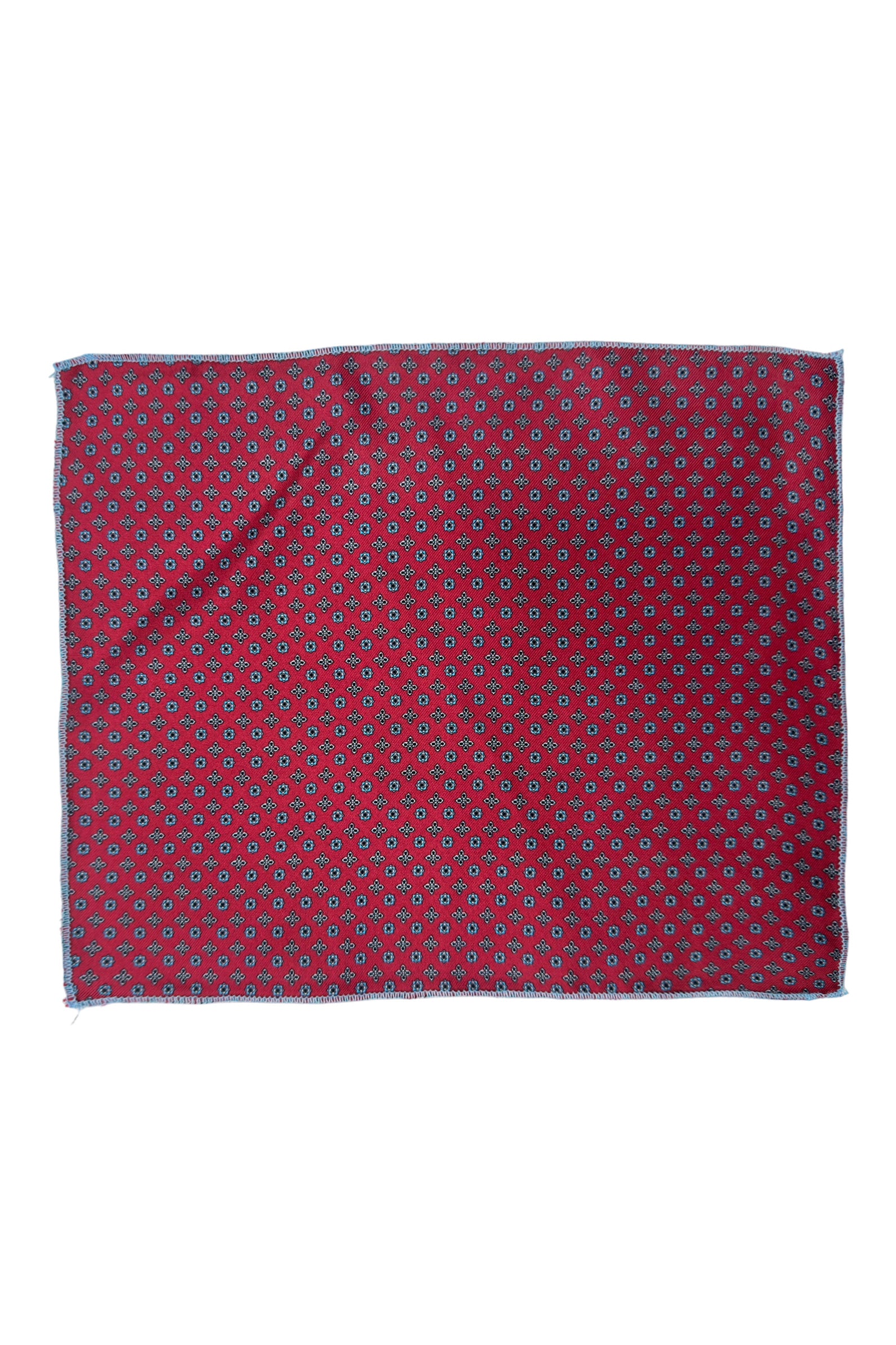 Pochette uomo Bordeaux fantasia in seta con bordino in tinta